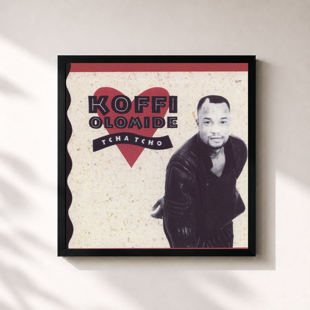 #noir Tableau carré de l'album Tchatcho de Koffi Olomidé, cadre noir 32x32 cm
