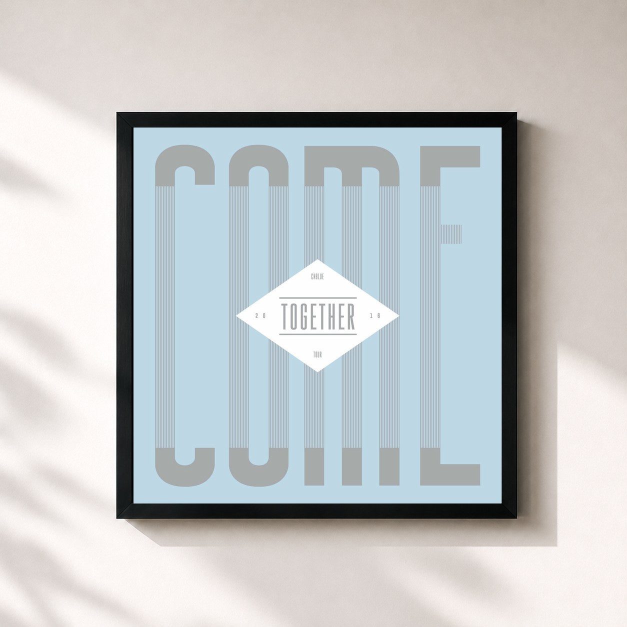 #noir Tableau carré de l'album CNBLUE COME TOGETHER TOUR DVD de CNBLUE, cadre noir 32x32 cm