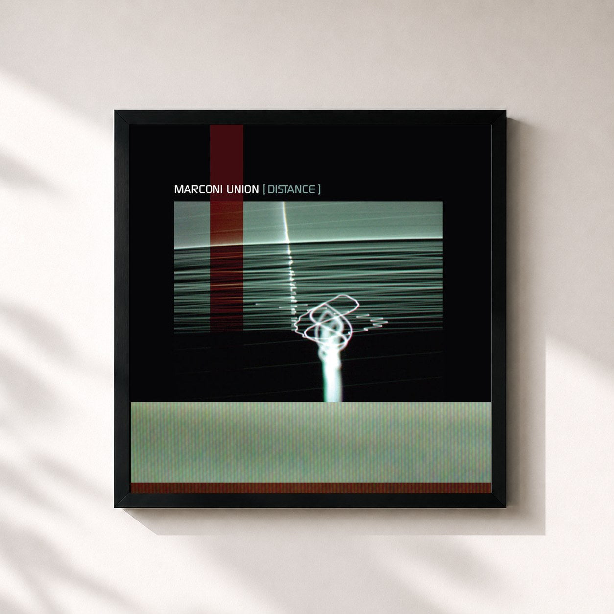 #noir Tableau carré de l'album Distance de Marconi Union, cadre noir 32x32 cm