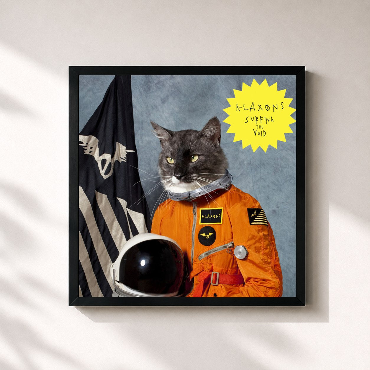 #noir Tableau carré de l'album Surfing The Void de Klaxons, cadre noir 32x32 cm