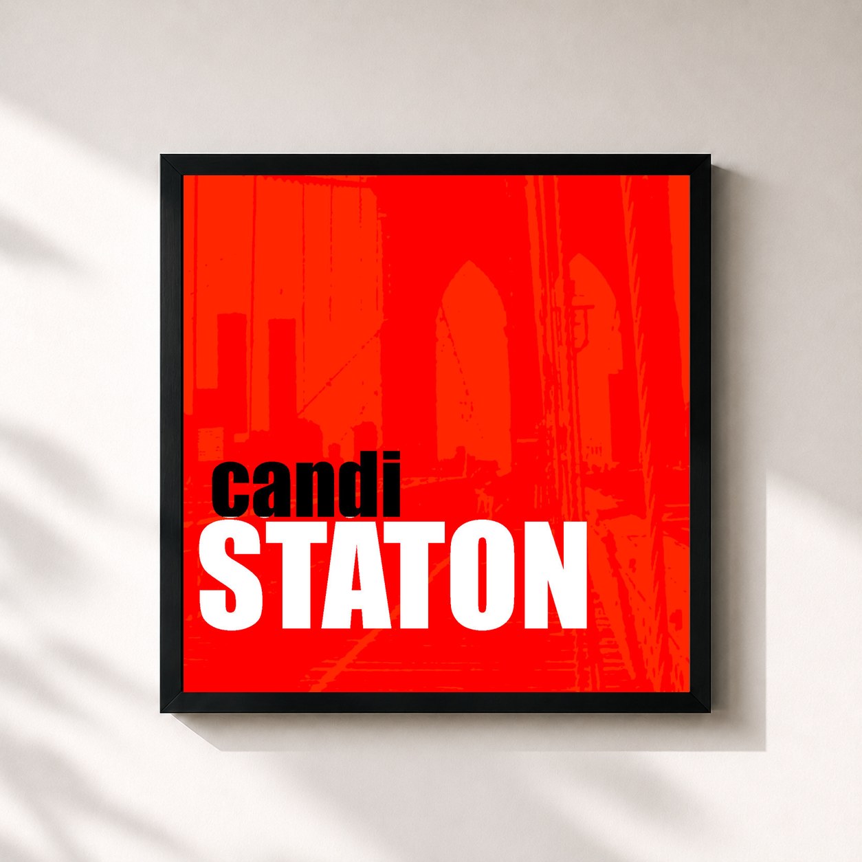 #noir Tableau carré de l'album Candi Staton de Candi Staton, cadre noir 32x32 cm