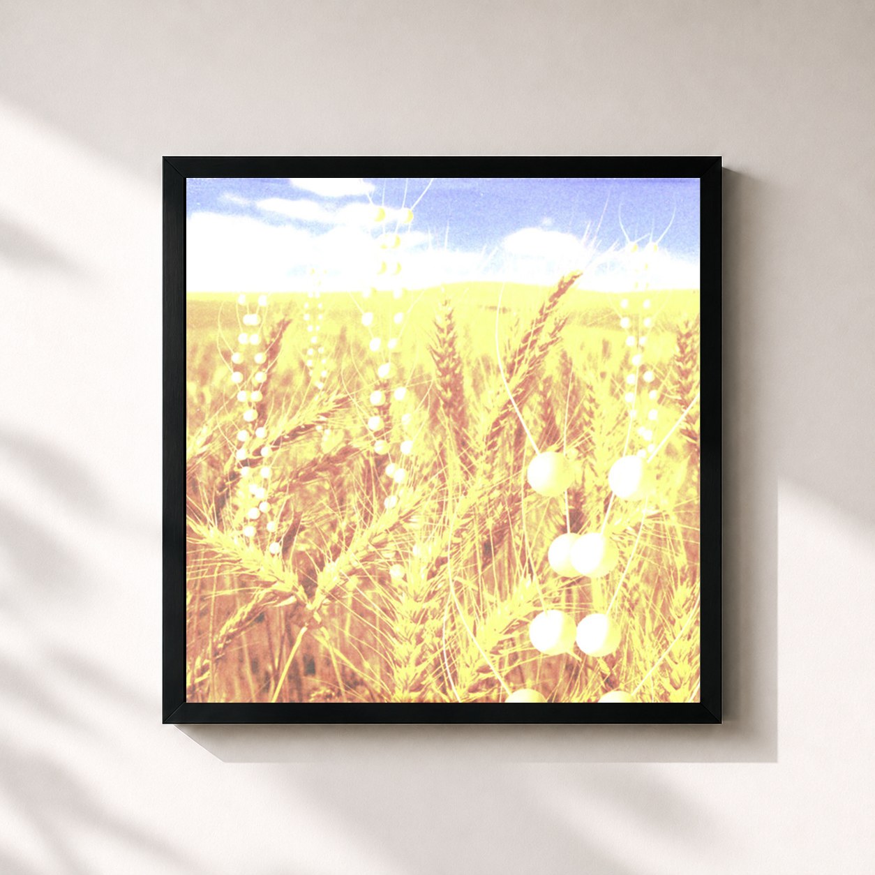 #noir Tableau carré de l'album Genetic World de Télépopmusik, cadre noir 32x32 cm