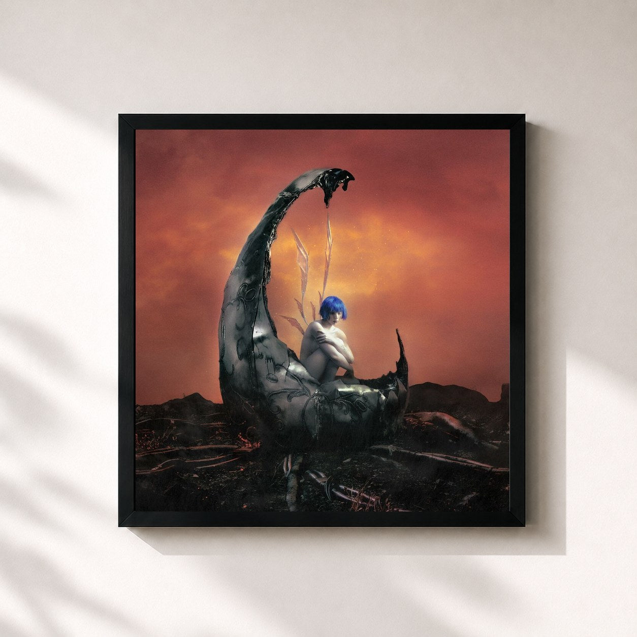 #noir Tableau carré de l'album WEEDKILLER de Ashnikko, cadre noir 32x32 cm