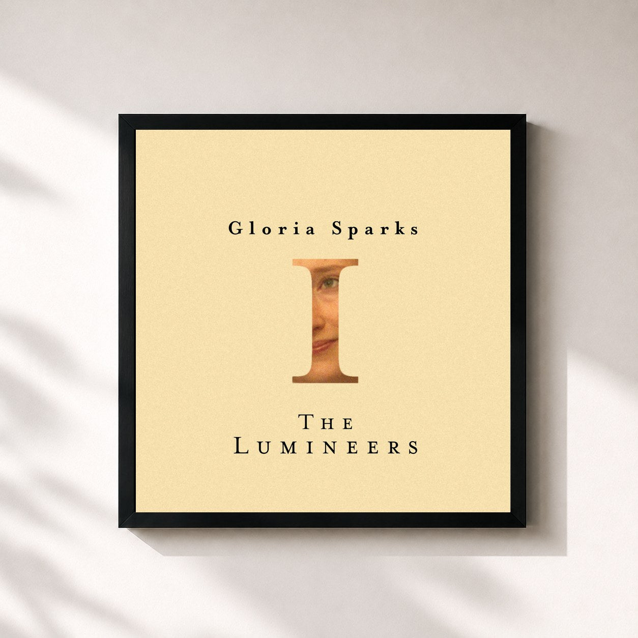 #noir Tableau carré de l'album Gloria Sparks de The Lumineers, cadre noir 32x32 cm