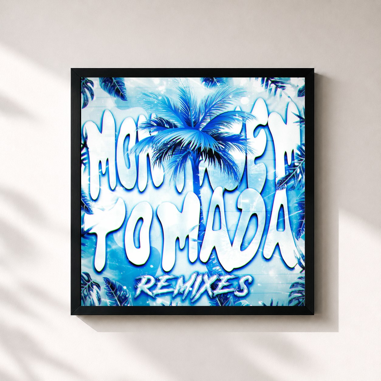 #noir Tableau carré de l'album MONTAGEM TOMADA (Remixes) de MXZI, cadre noir 32x32 cm