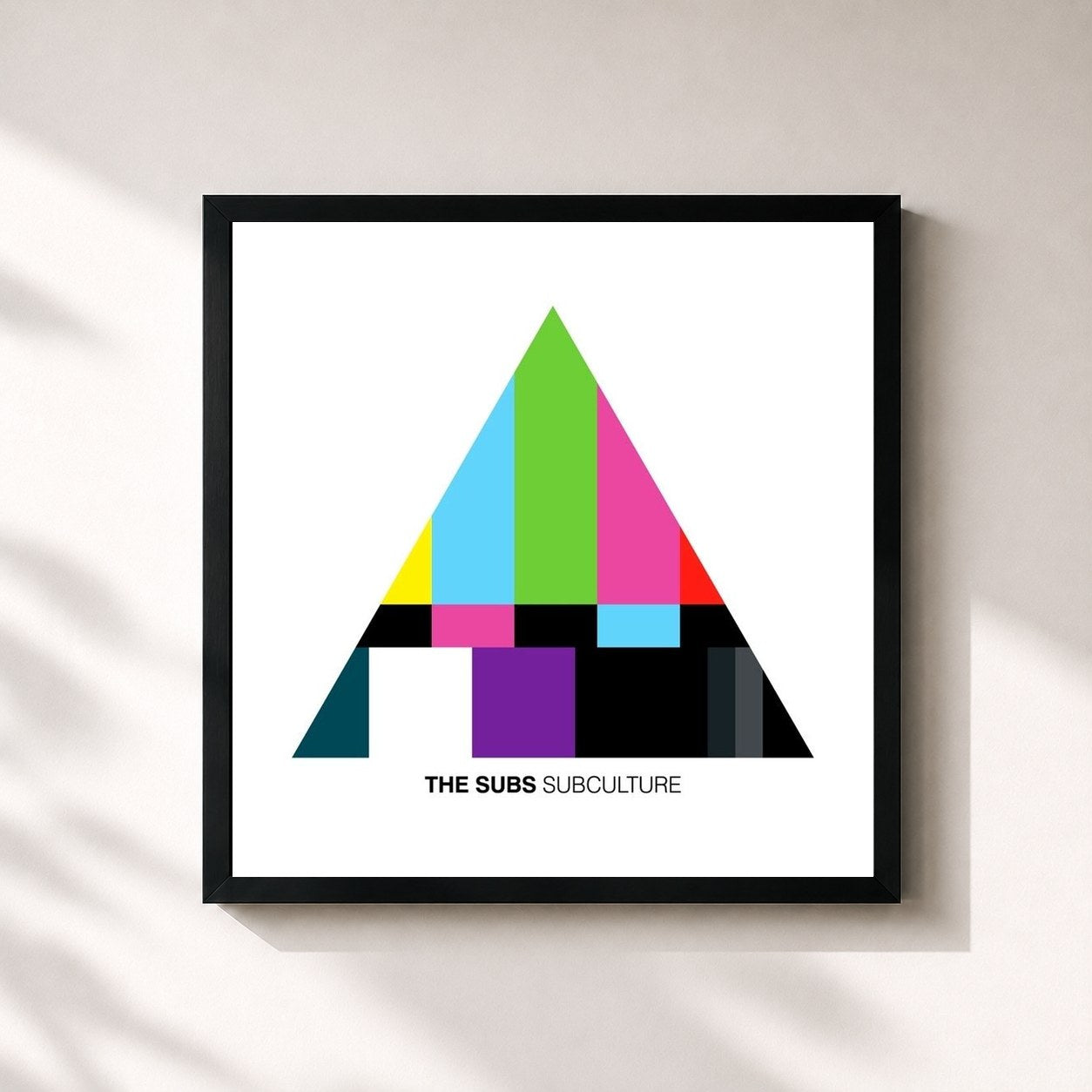 #noir Tableau carré de l'album Subculture de The Subs, cadre noir 32x32 cm