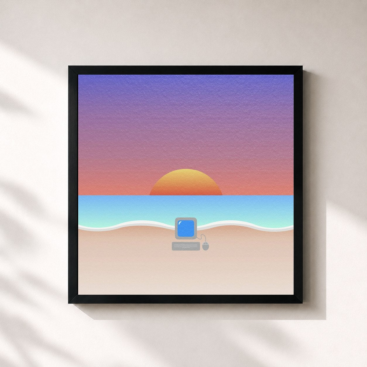 #noir Tableau carré de l'album Surf de Surfaces, cadre noir 32x32 cm