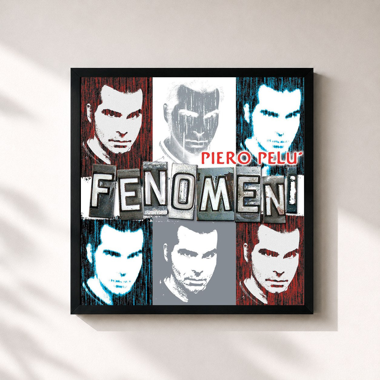 #noir Tableau carré de l'album Fenomeni de Piero Pelù, cadre noir 32x32 cm