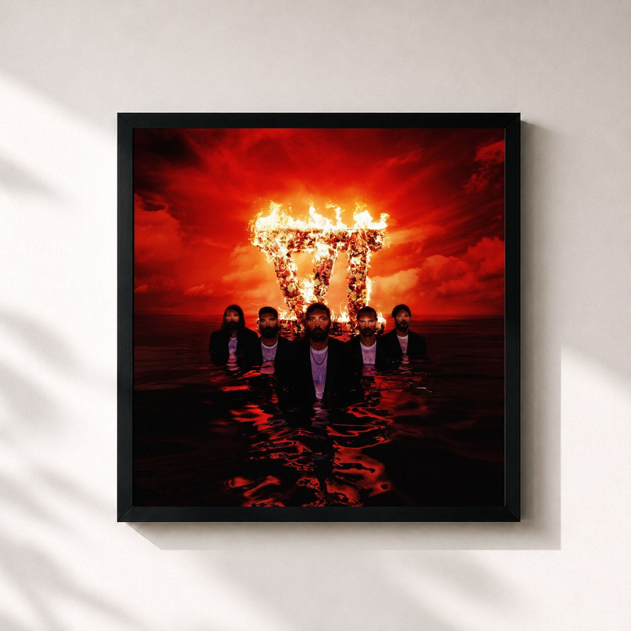 #noir Tableau carré de l'album Truth Decay de You Me At Six, cadre noir 32x32 cm