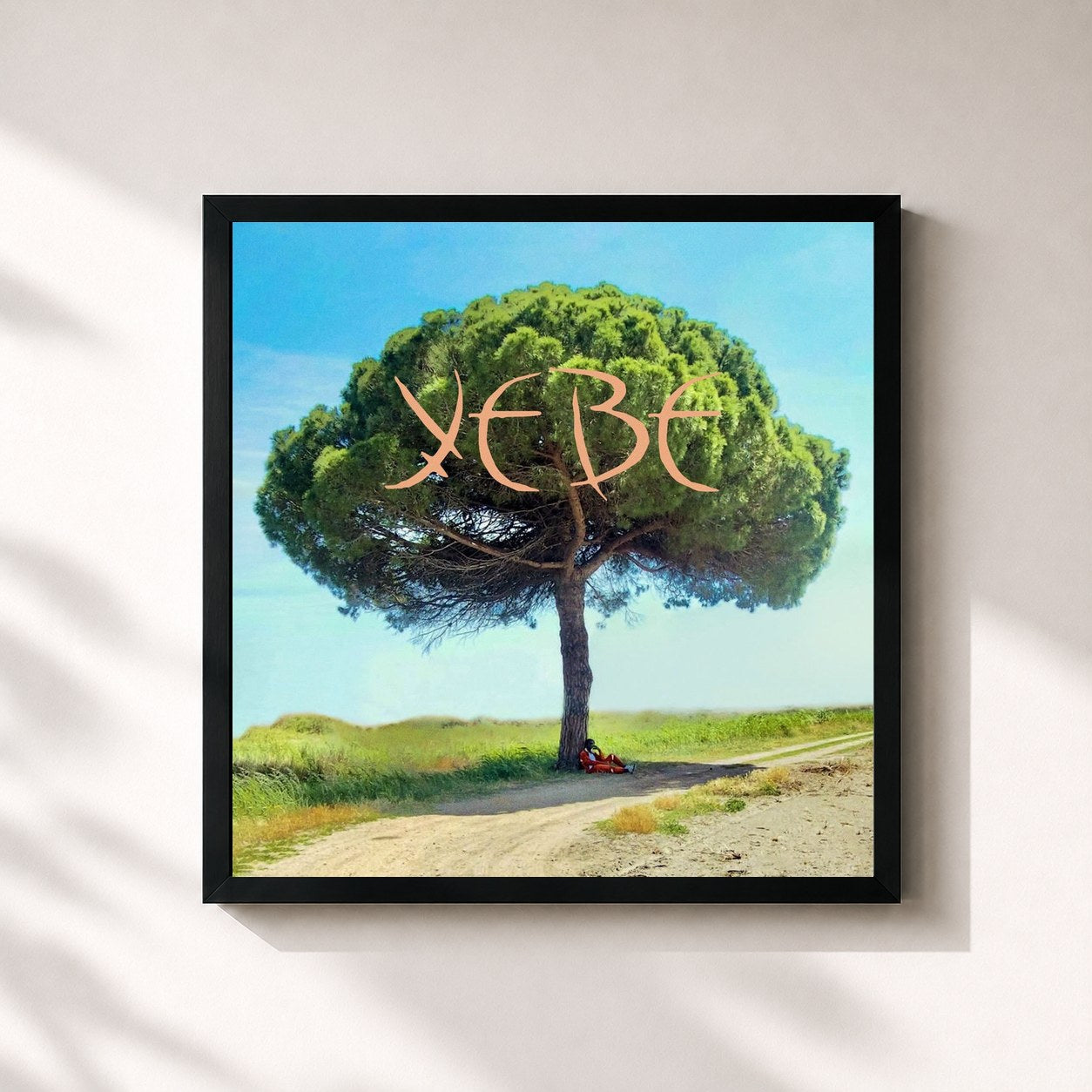 #noir Tableau carré de l'album Yebe de S-Pion, cadre noir 32x32 cm