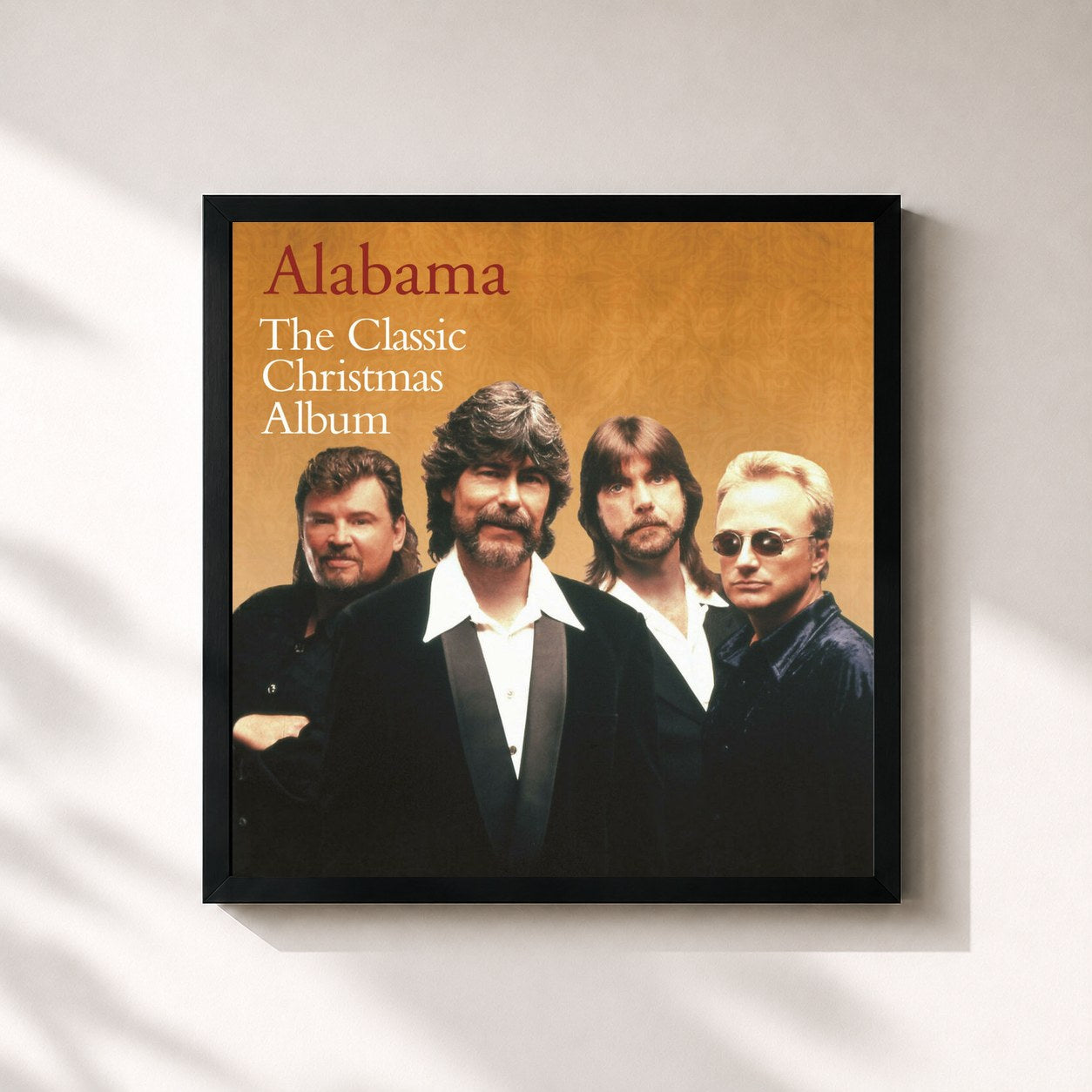 #noir Tableau carré de l'album The Classic Christmas Album de Alabama, cadre noir 32x32 cm
