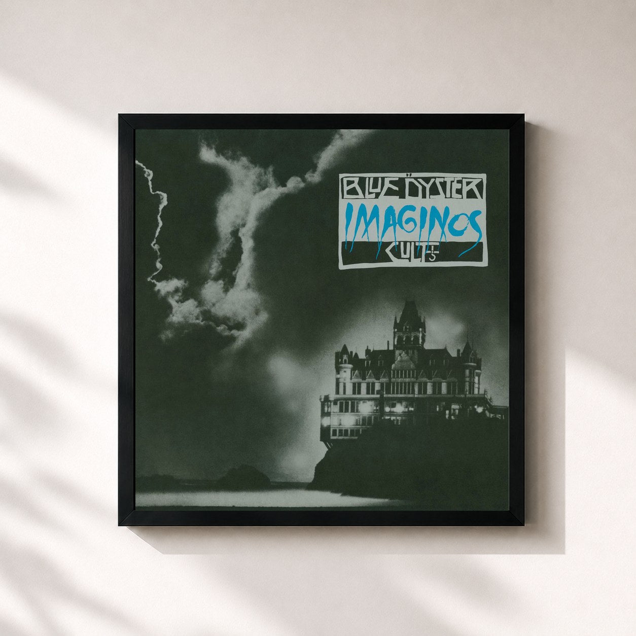 #noir Tableau carré de l'album Imaginos de Blue Öyster Cult, cadre noir 32x32 cm