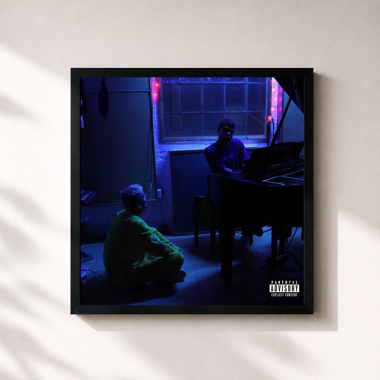 #noir Tableau carré de l'album DIAMONDS de Lil Peep, cadre noir 32x32 cm