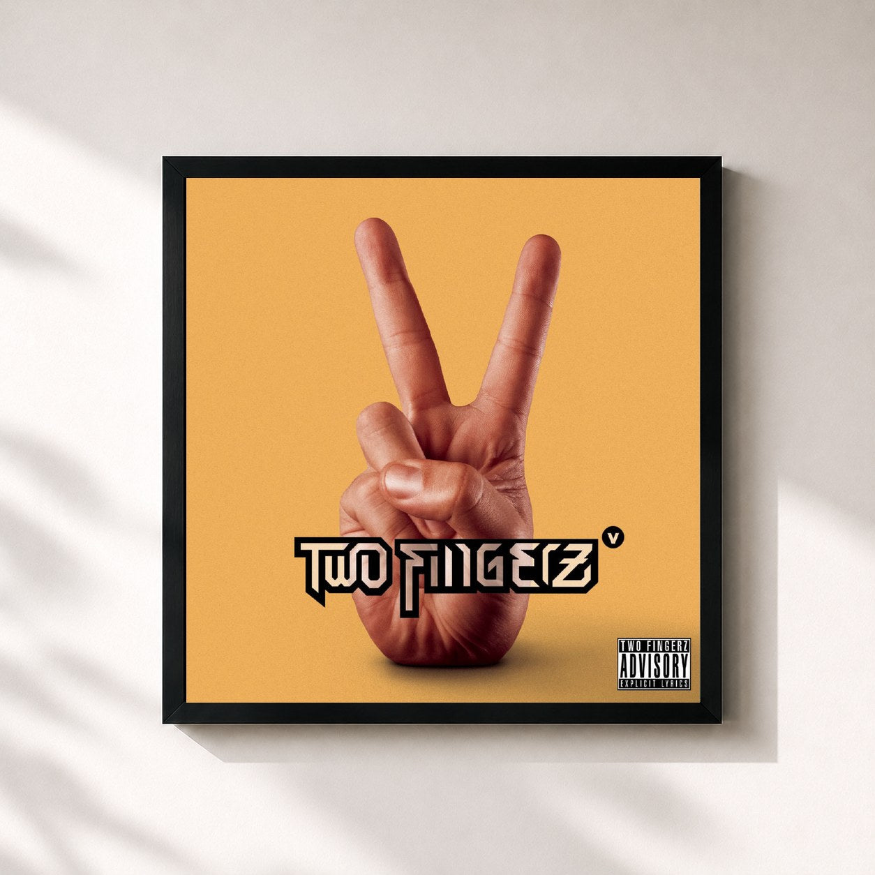 #noir Tableau carré de l'album Two Fingerz V de Two Fingerz, cadre noir 32x32 cm