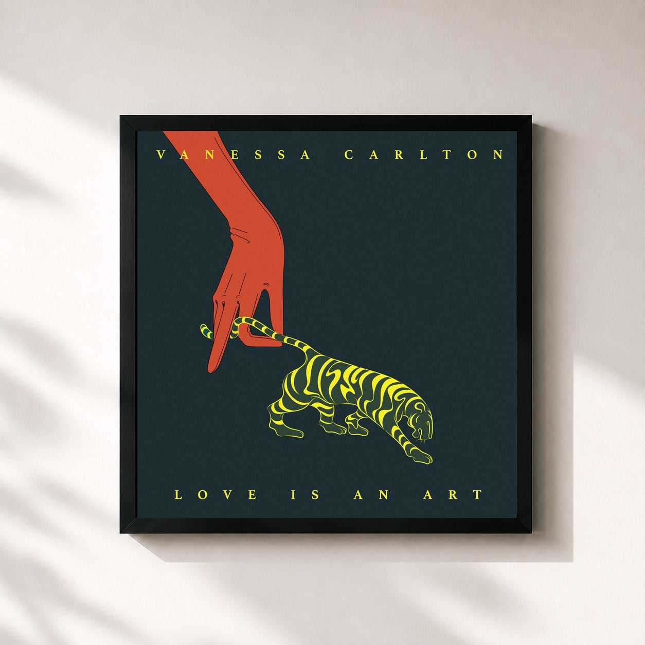 #noir Tableau carré de l'album Love is an Art de Vanessa Carlton, cadre noir 32x32 cm