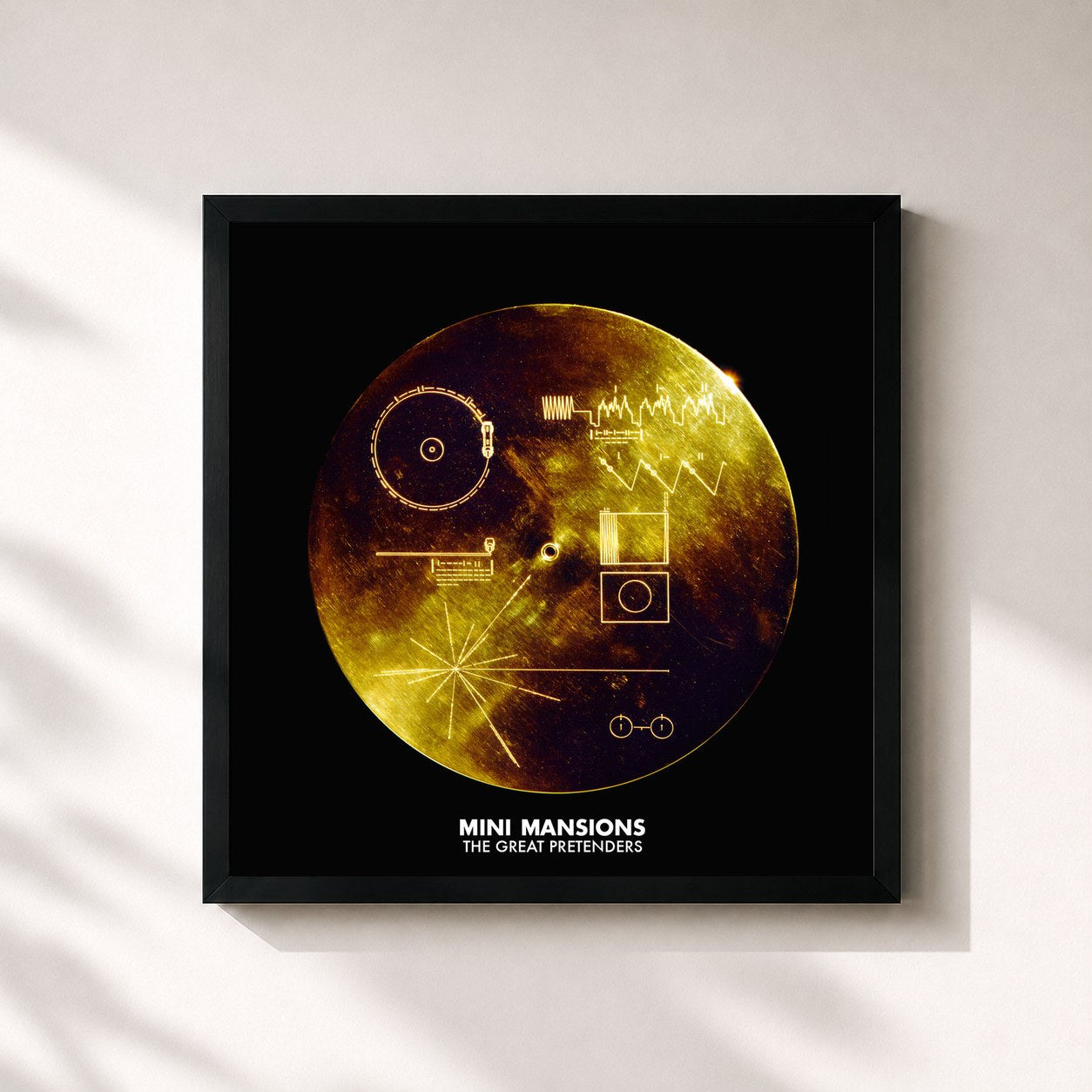 #noir Tableau carré de l'album The Great Pretenders de Mini Mansions, cadre noir 32x32 cm