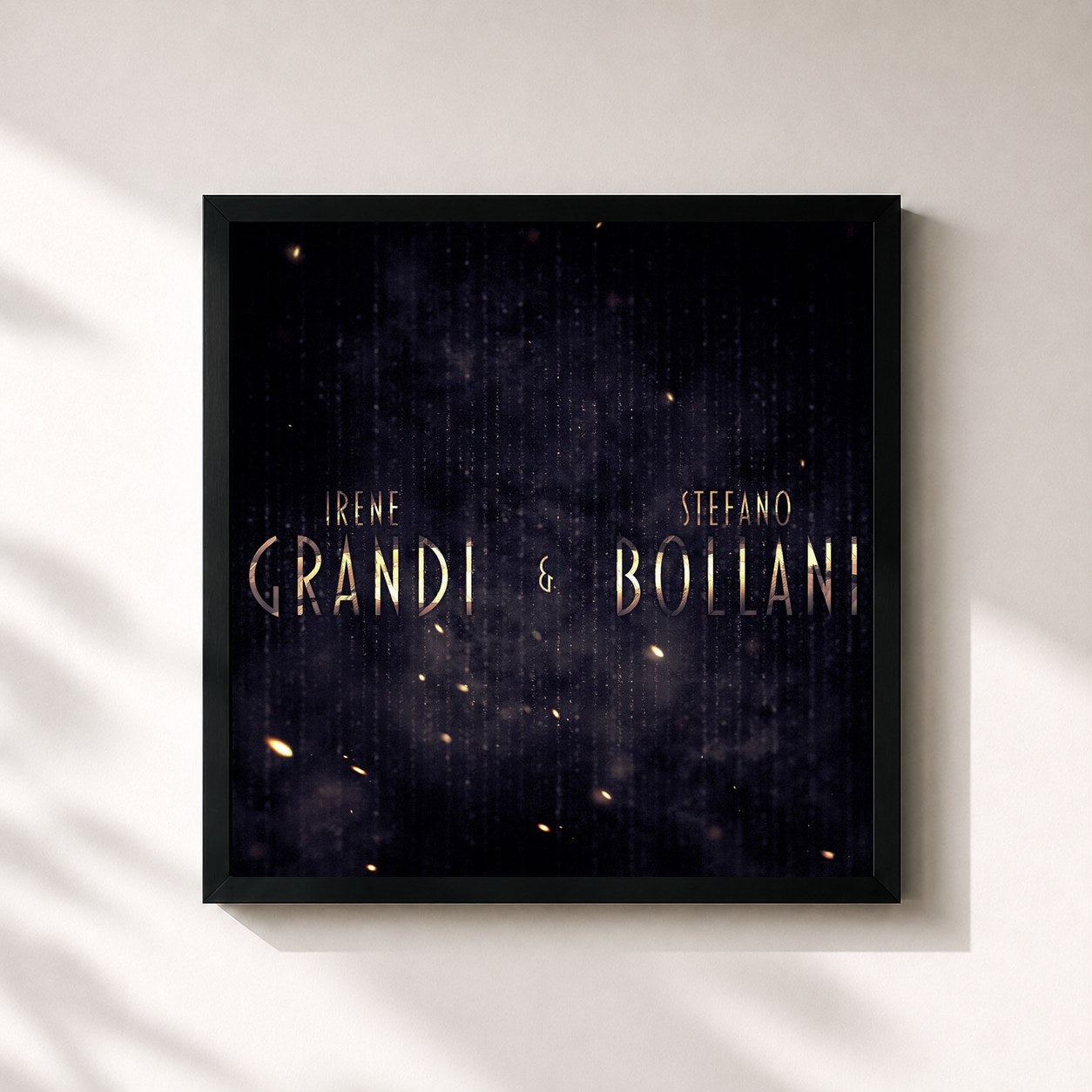 #noir Tableau carré de l'album Irene Grandi & Stefano Bollani de Irene Grandi, cadre noir 32x32 cm