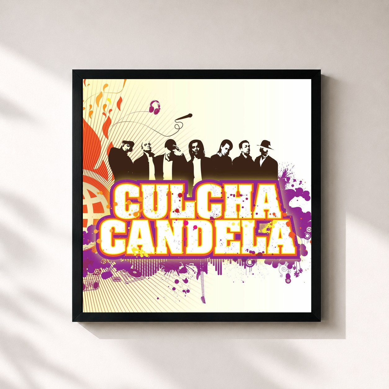 #noir Tableau carré de l'album Culcha Candela de Culcha Candela, cadre noir 32x32 cm