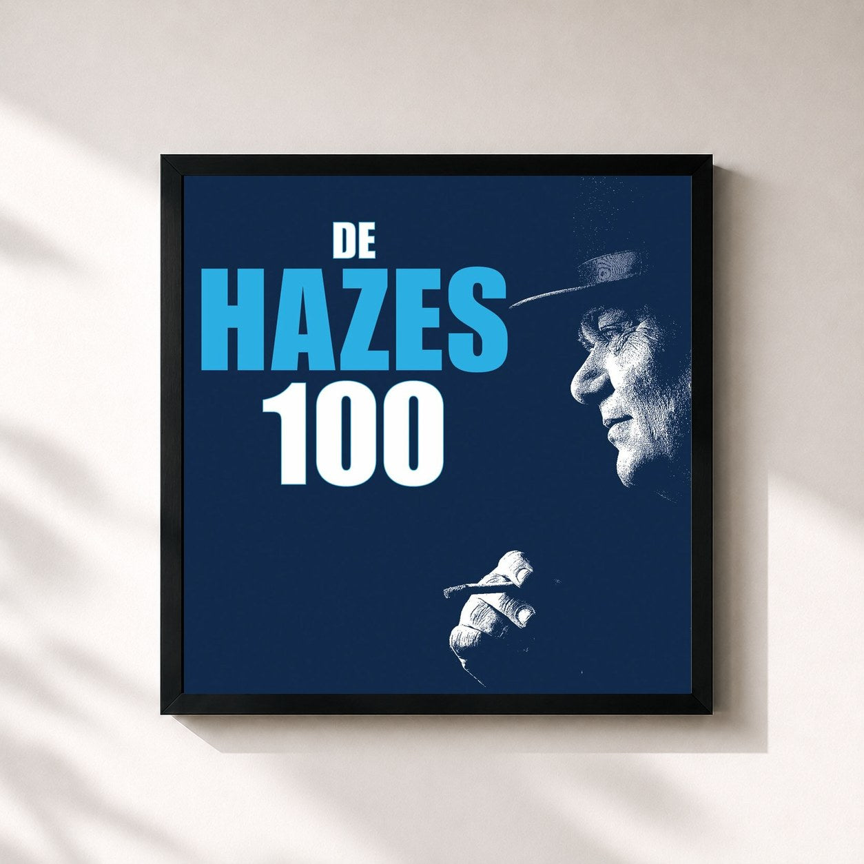 #noir Tableau carré de l'album De Hazes 100 de André Hazes, cadre noir 32x32 cm