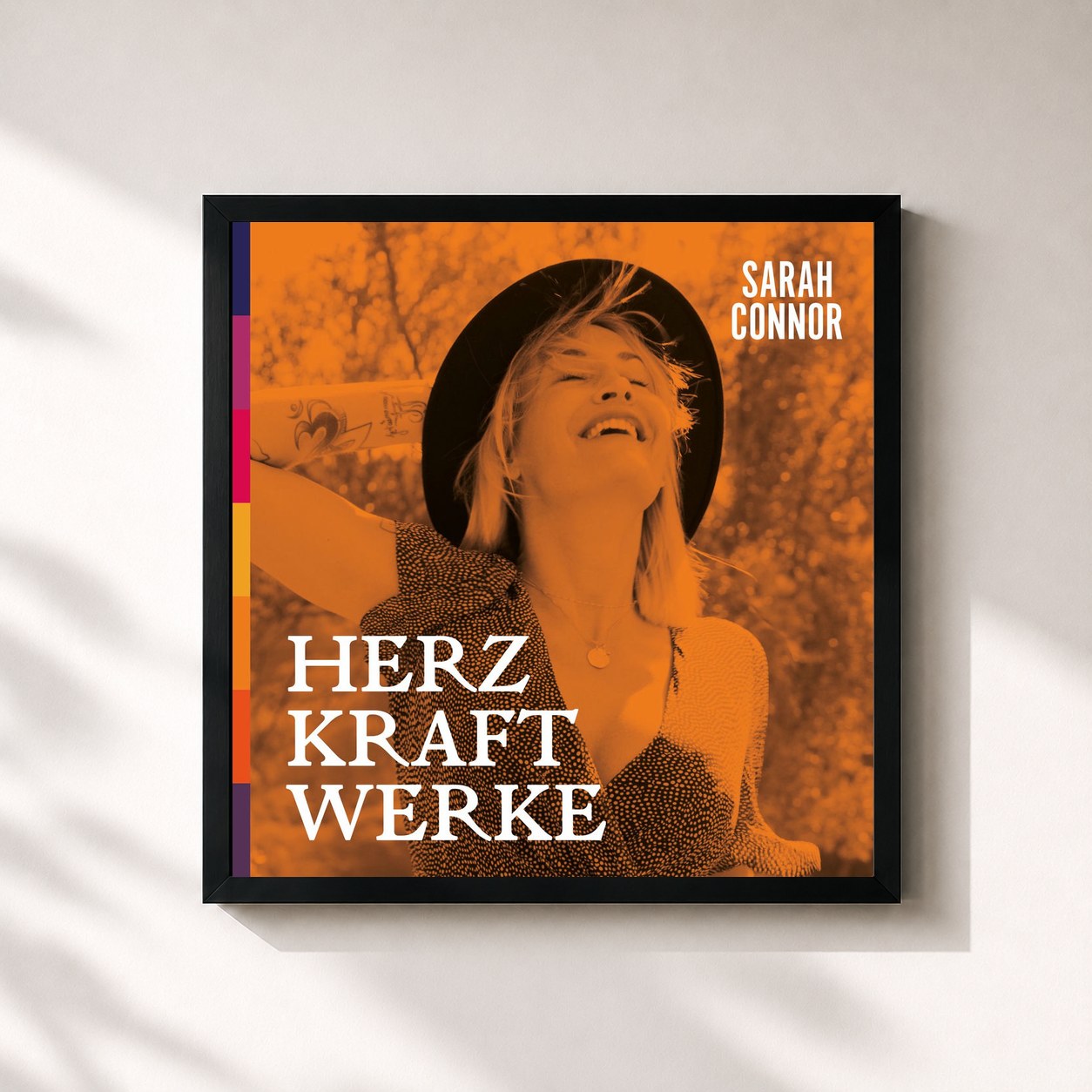 #noir Tableau carré de l'album HERZ KRAFT WERKE (Special Deluxe Edition) de Sarah Connor, cadre noir 32x32 cm