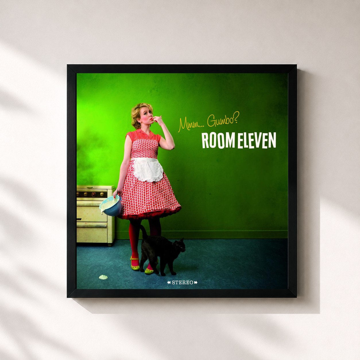 #noir Tableau carré de l'album Mmm... Gumbo? de Room Eleven, cadre noir 32x32 cm
