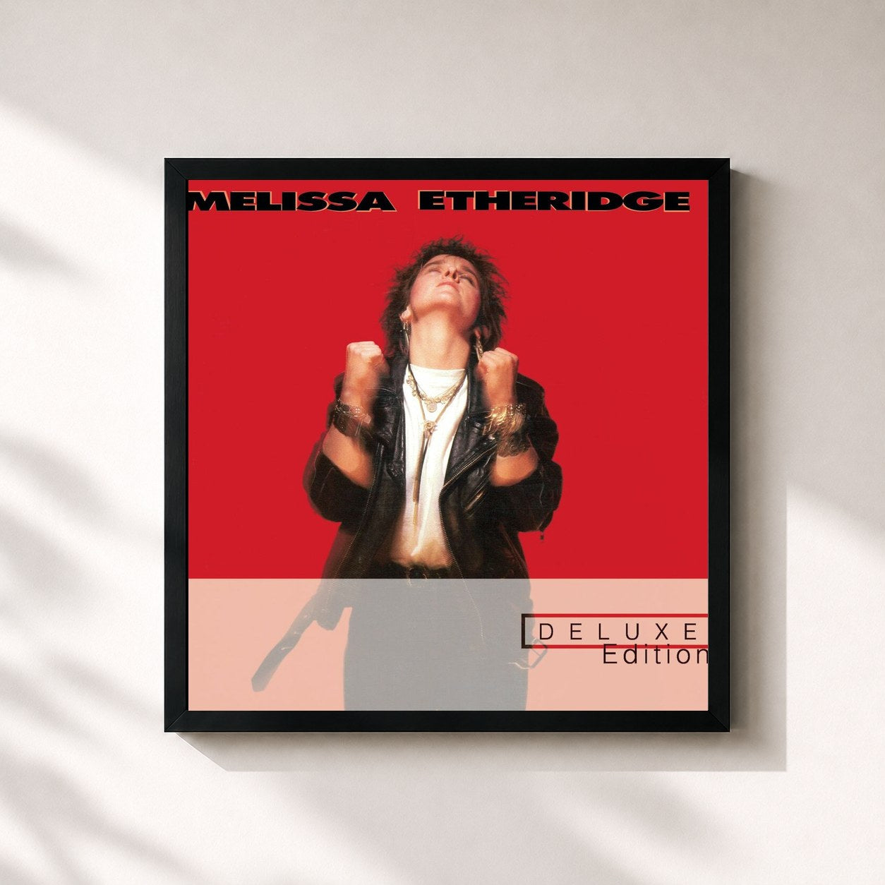 #noir Tableau carré de l'album Melissa Etheridge de Melissa Etheridge, cadre noir 32x32 cm