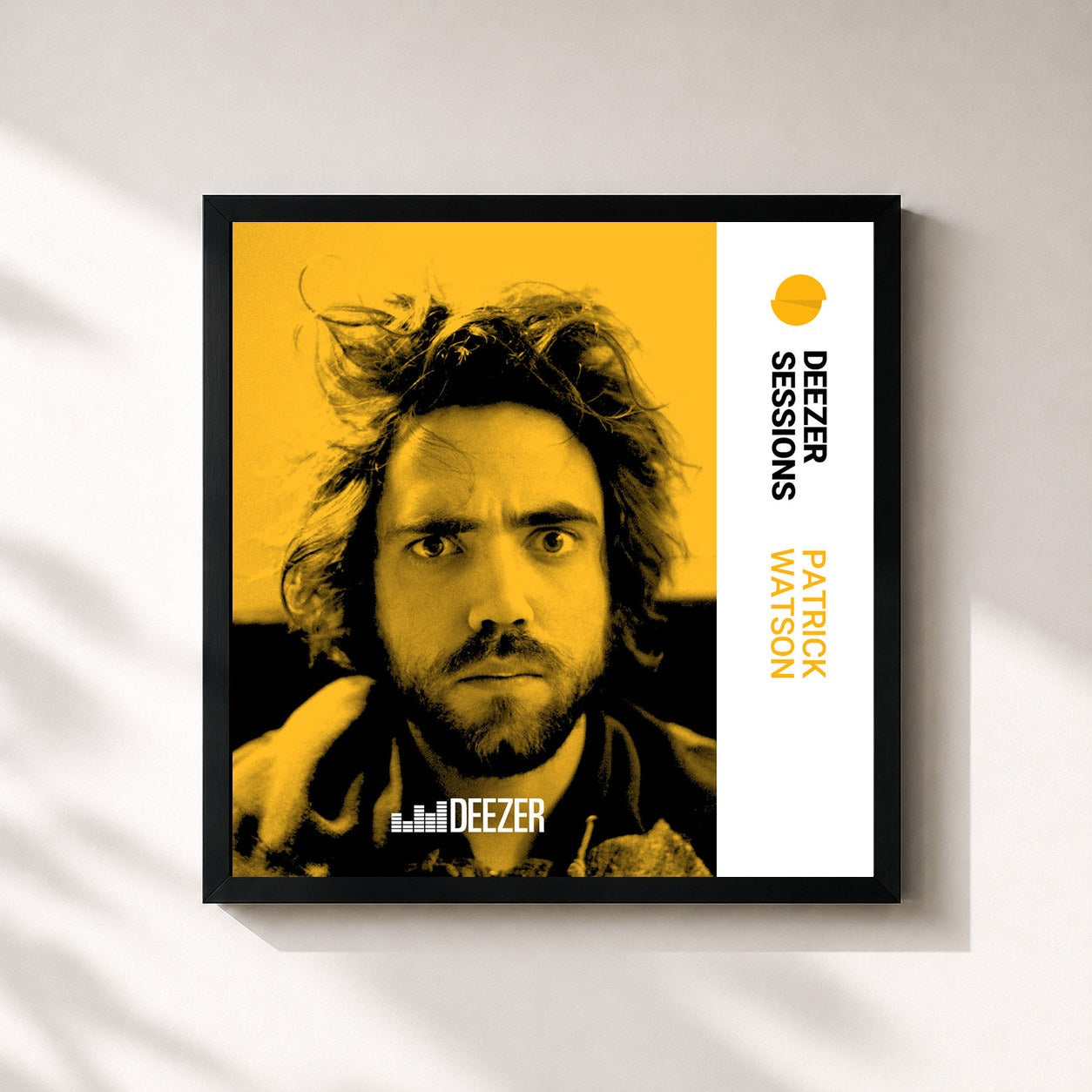#noir Tableau carré de l'album Deezer Sessions de Patrick Watson, cadre noir 32x32 cm