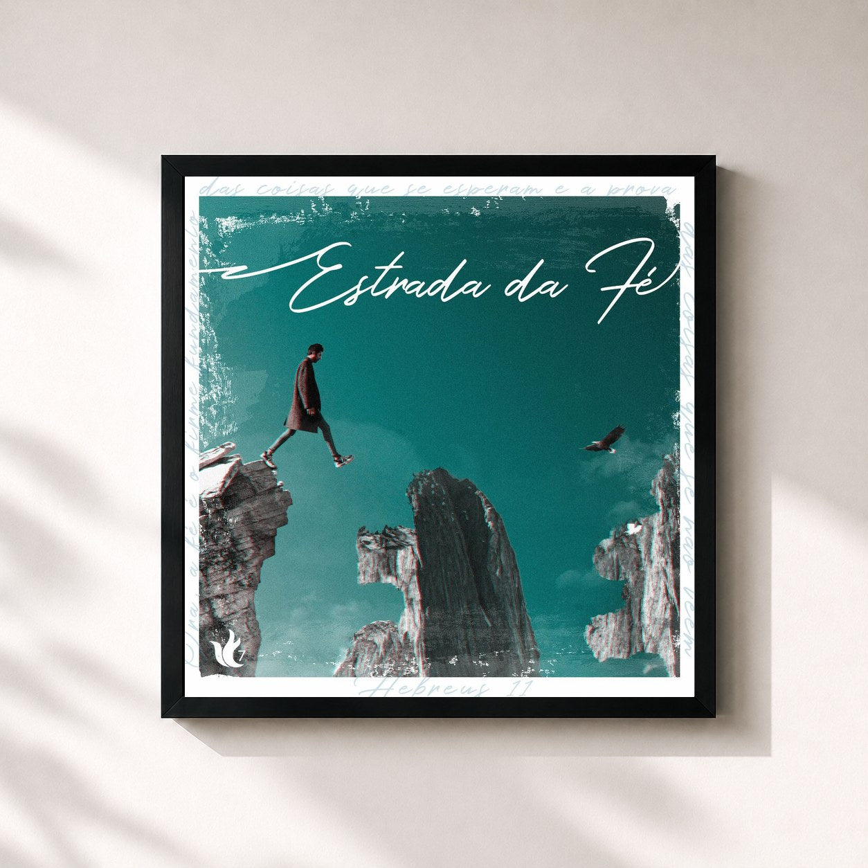 #noir Tableau carré de l'album Estrada da Fé de Ministério Zoe, cadre noir 32x32 cm