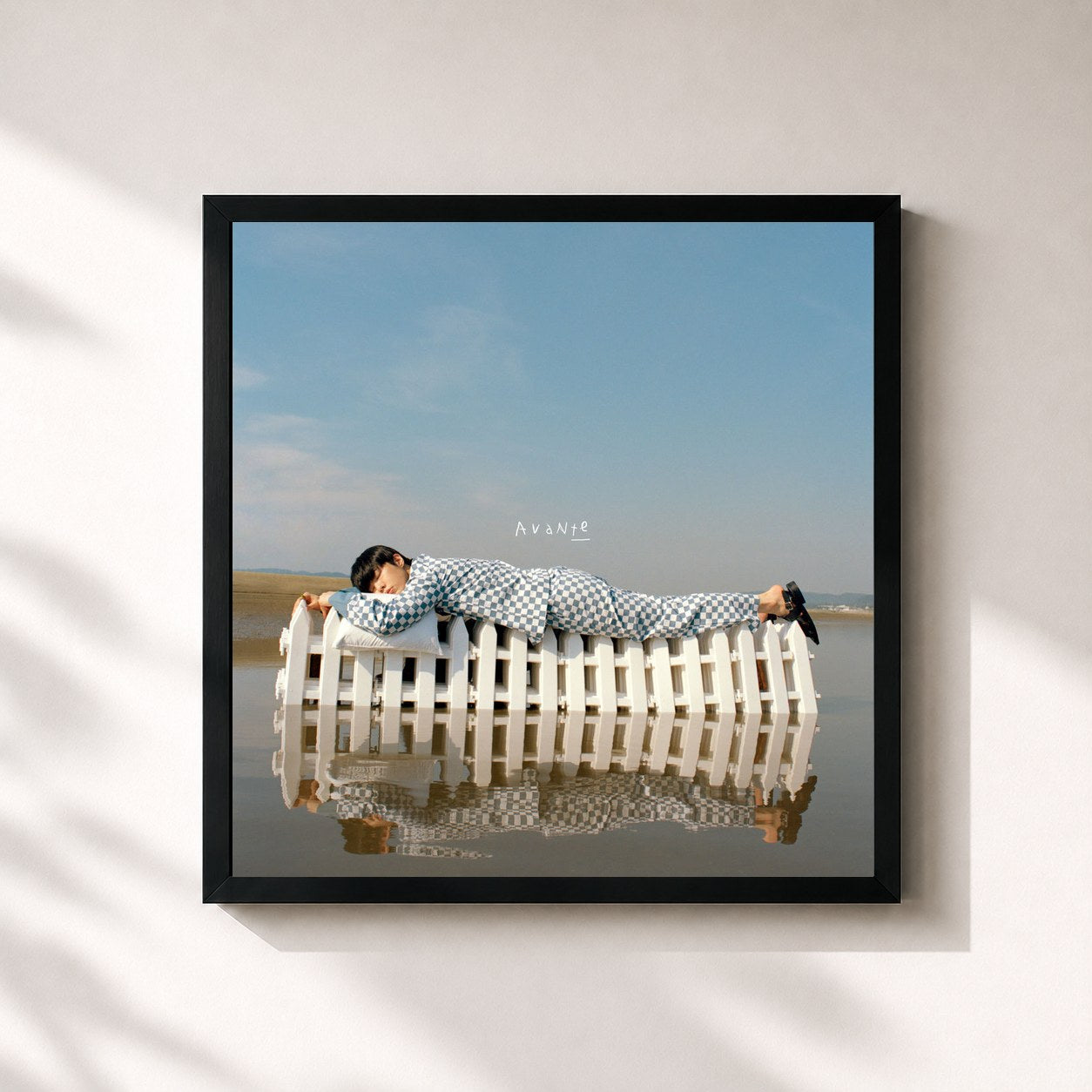 #noir Tableau carré de l'album avante de Giriboy, cadre noir 32x32 cm