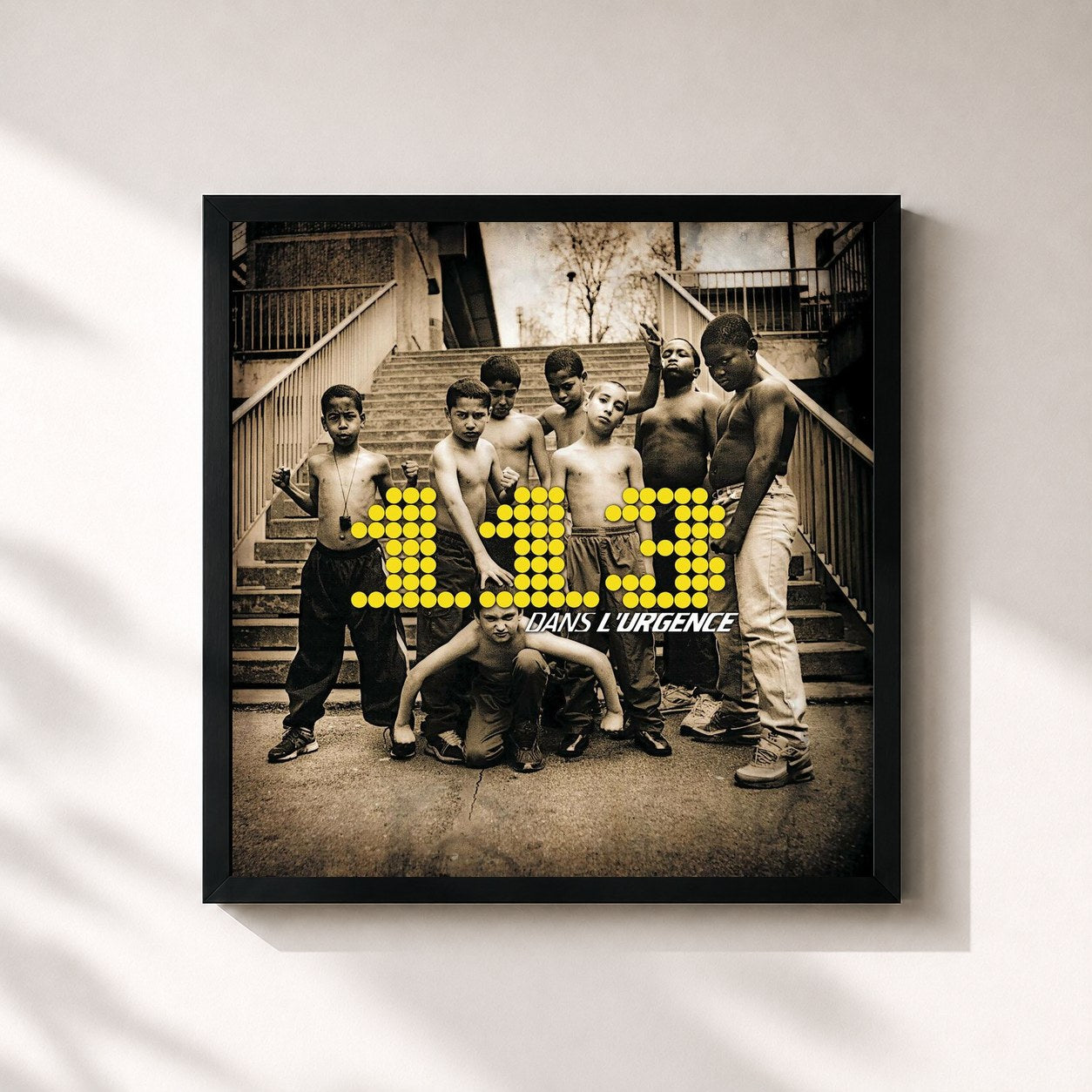#noir Tableau carré de l'album 113 dans l'urgence de 113, cadre noir 32x32 cm