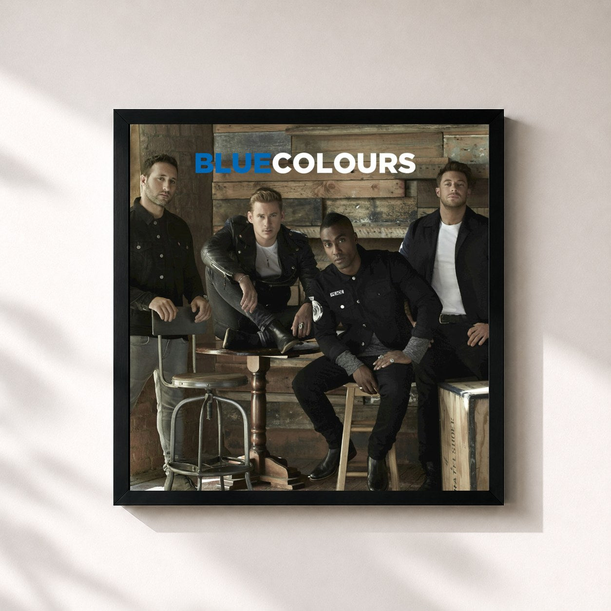 #noir Tableau carré de l'album Colours de Blue, cadre noir 32x32 cm