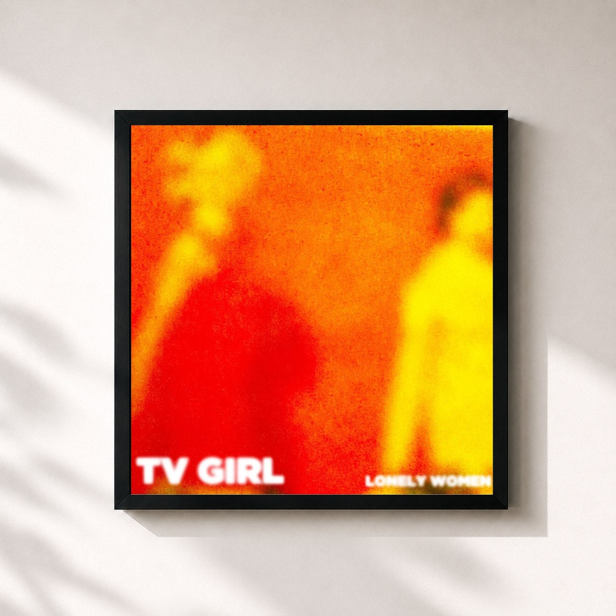 #noir Tableau carré de l'album Lonely Women de TV Girl, cadre noir 32x32 cm