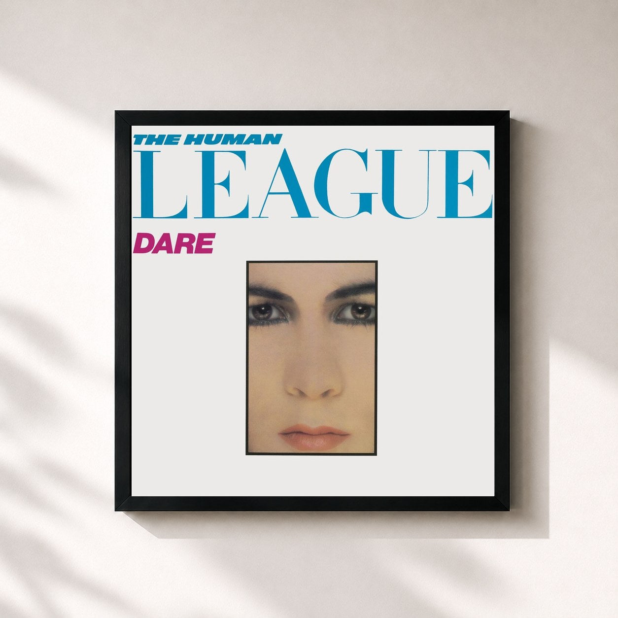 #noir Tableau carré de l'album Dare/Fascination! (2012 - Remaster) de The Human League, cadre noir 32x32 cm