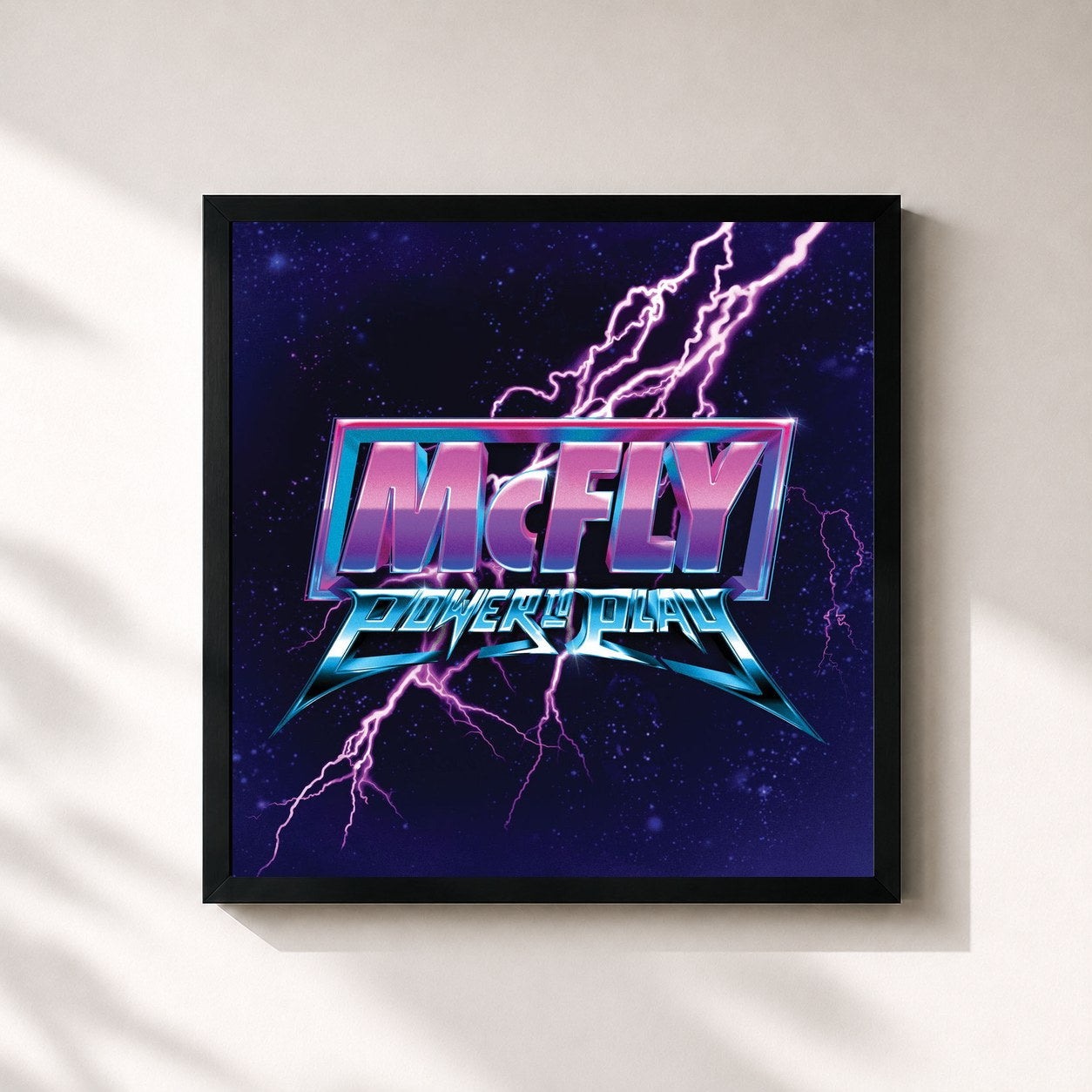 #noir Tableau carré de l'album Power to Play de McFly, cadre noir 32x32 cm