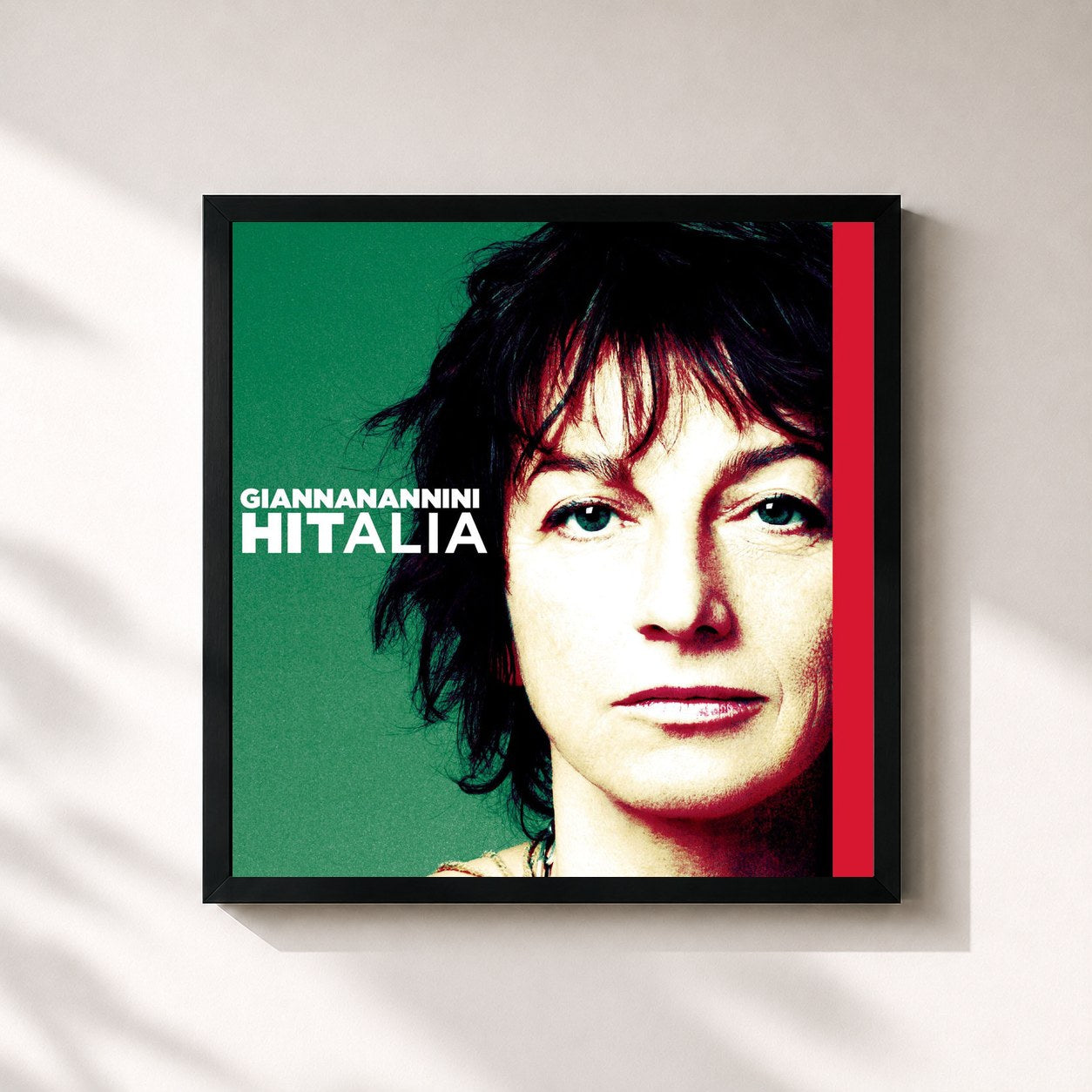 #noir Tableau carré de l'album Hitalia de Gianna Nannini, cadre noir 32x32 cm