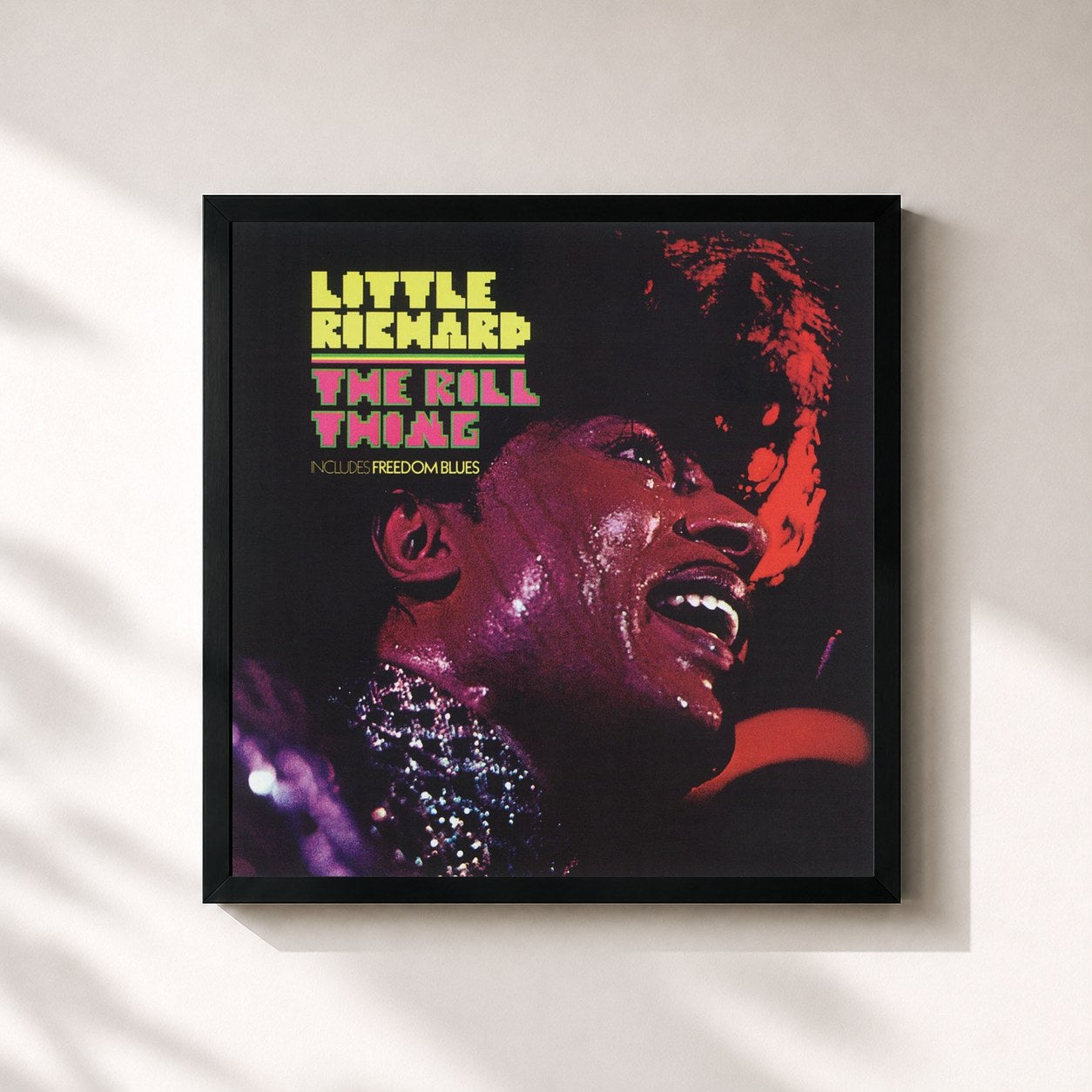 #noir Tableau carré de l'album The Rill Thing de Little Richard, cadre noir 32x32 cm