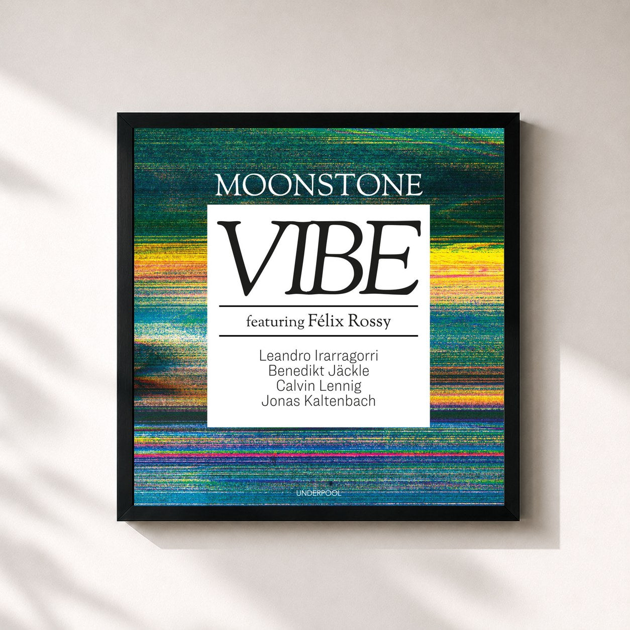#noir Tableau carré de l'album Moonstone de Vibe, cadre noir 32x32 cm