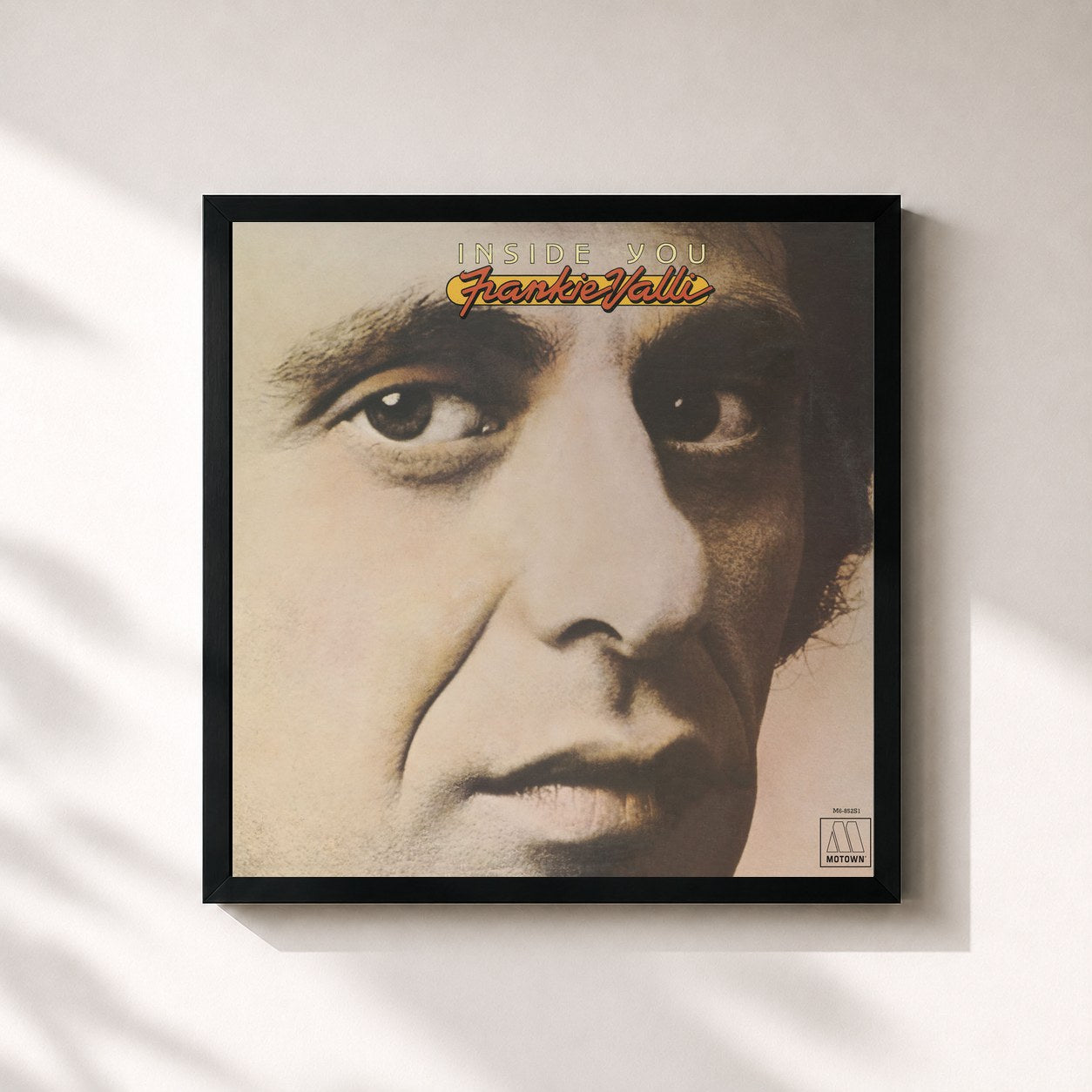 #noir Tableau carré de l'album Inside You de Frankie Valli, cadre noir 32x32 cm