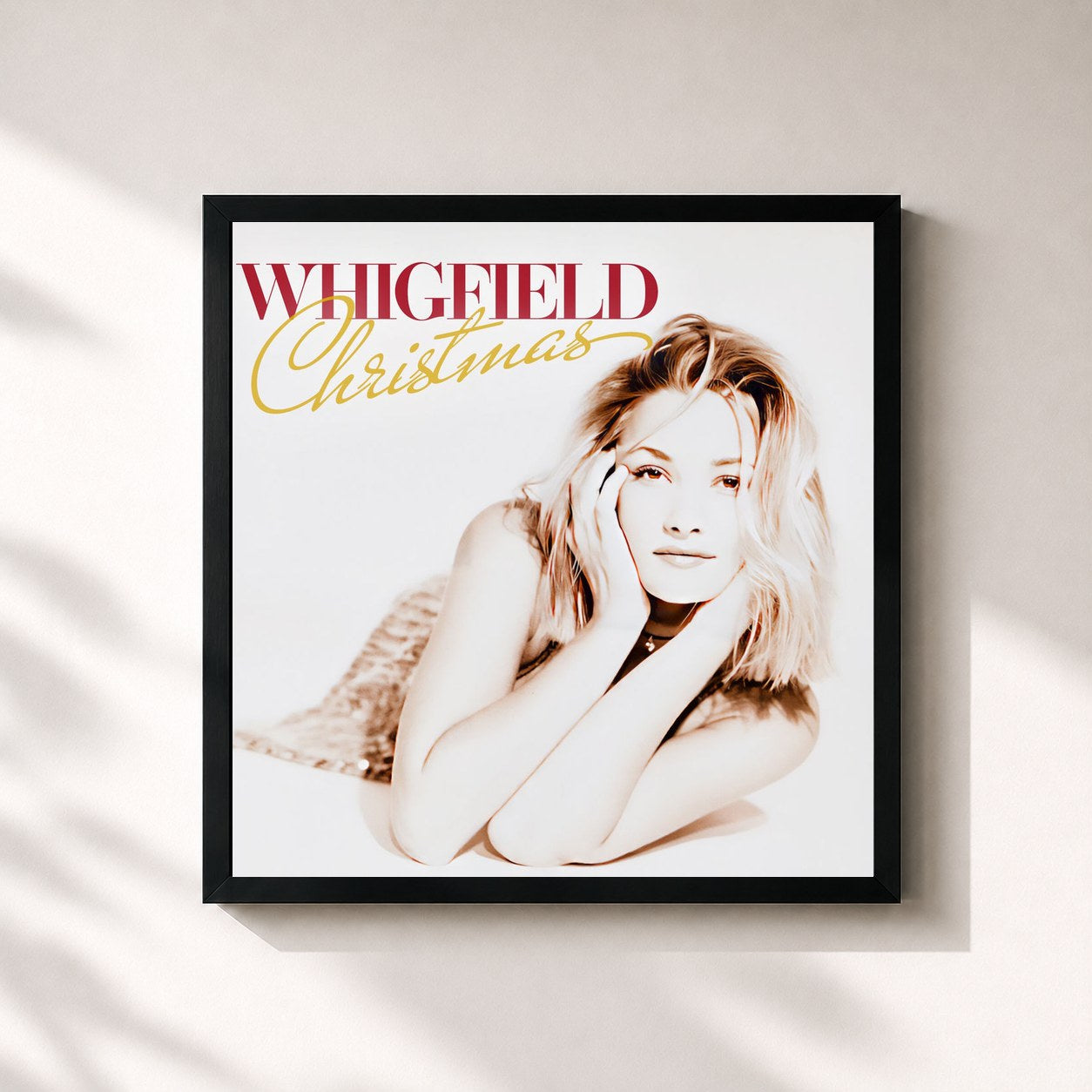 #noir Tableau carré de l'album Whigfield Christmas de Whigfield, cadre noir 32x32 cm