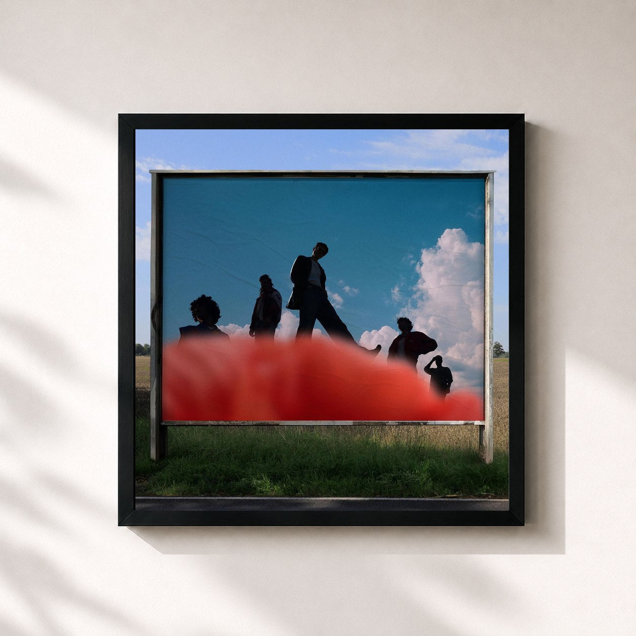 #noir Tableau carré de l'album Strandbad Eldena de Von Wegen Lisbeth, cadre noir 32x32 cm