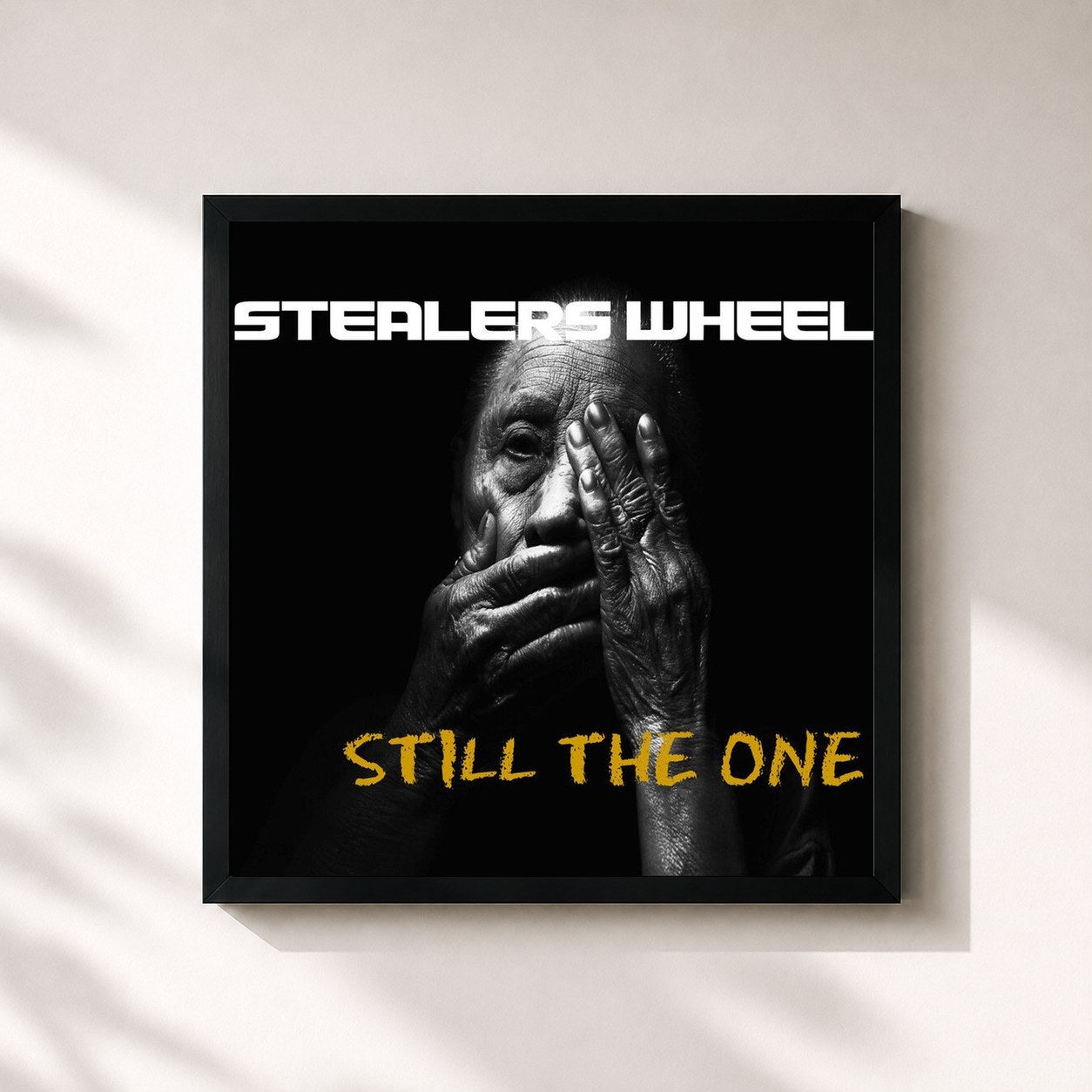 #noir Tableau carré de l'album Still the One de Stealers Wheel, cadre noir 32x32 cm