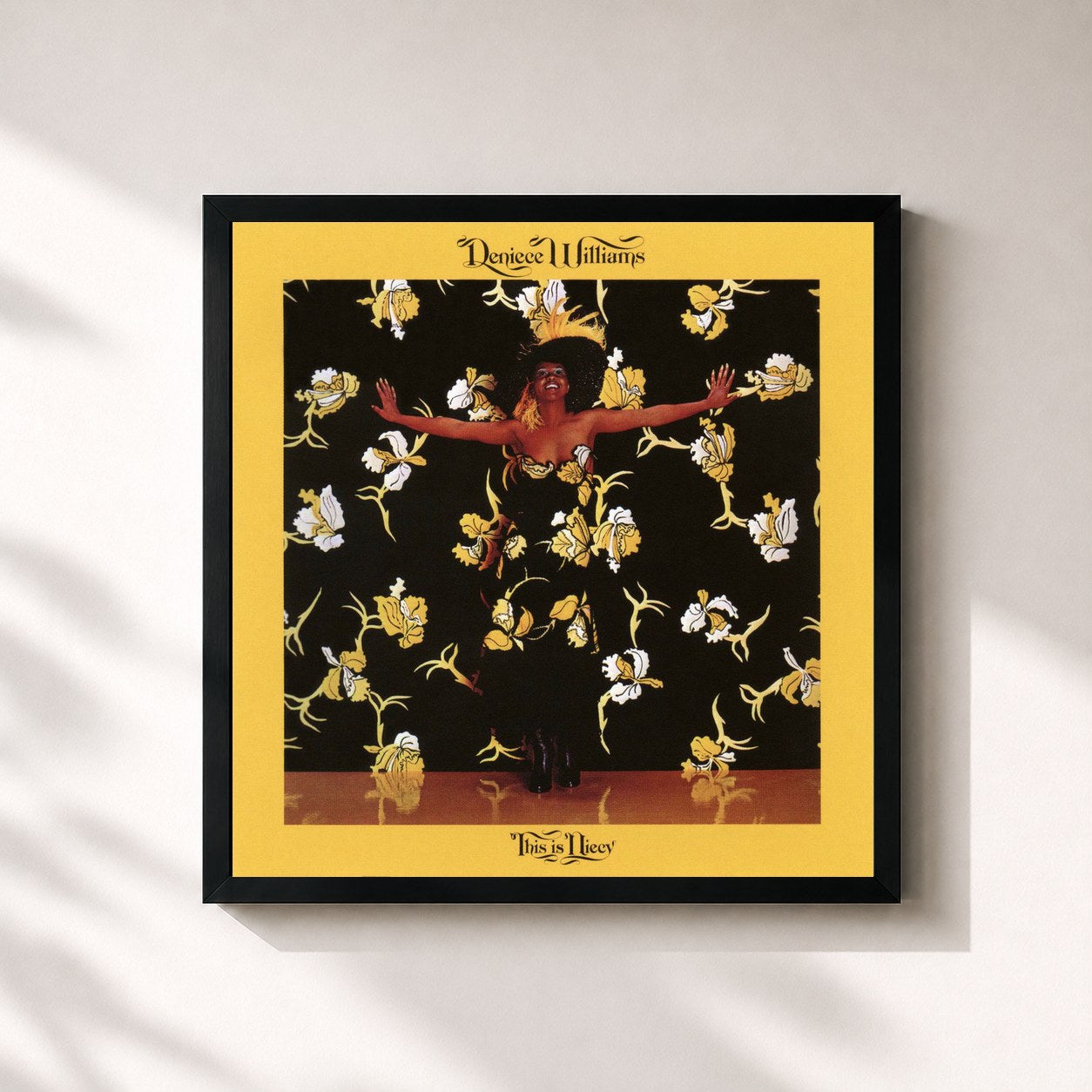 #noir Tableau carré de l'album This Is Niecy (Expanded Edition) de Deniece Williams, cadre noir 32x32 cm