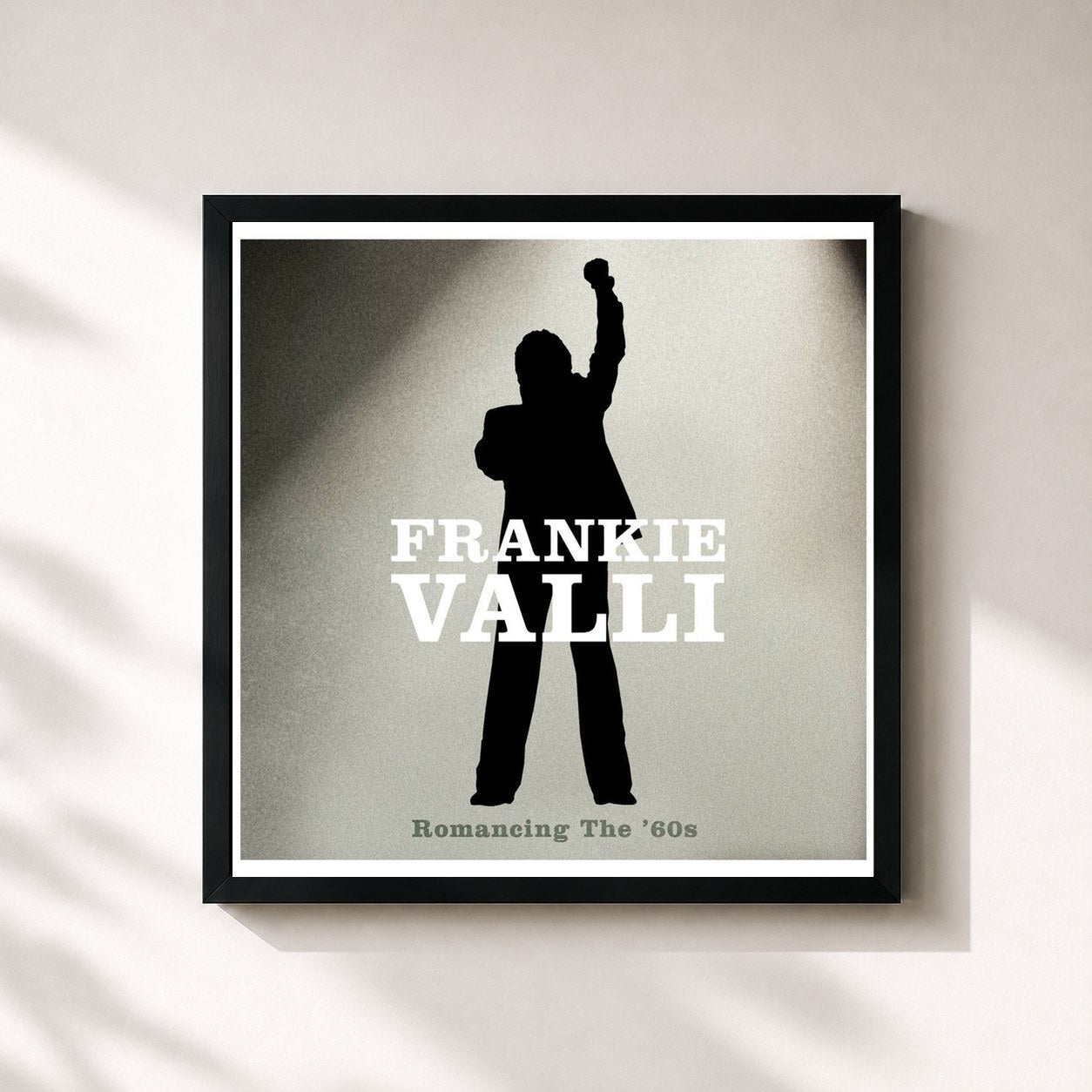 #noir Tableau carré de l'album Romancing The '60s de Frankie Valli, cadre noir 32x32 cm