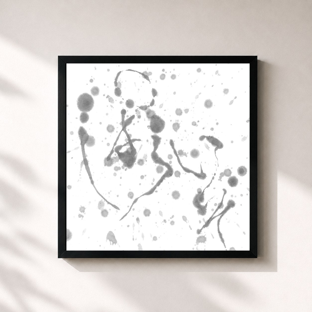 #noir Tableau carré de l'album Heaven de Ghetto, cadre noir 32x32 cm