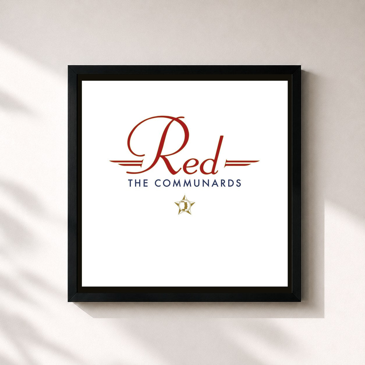 #noir Tableau carré de l'album Red (35 Year Anniversary Edition) de The Communards, cadre noir 32x32 cm