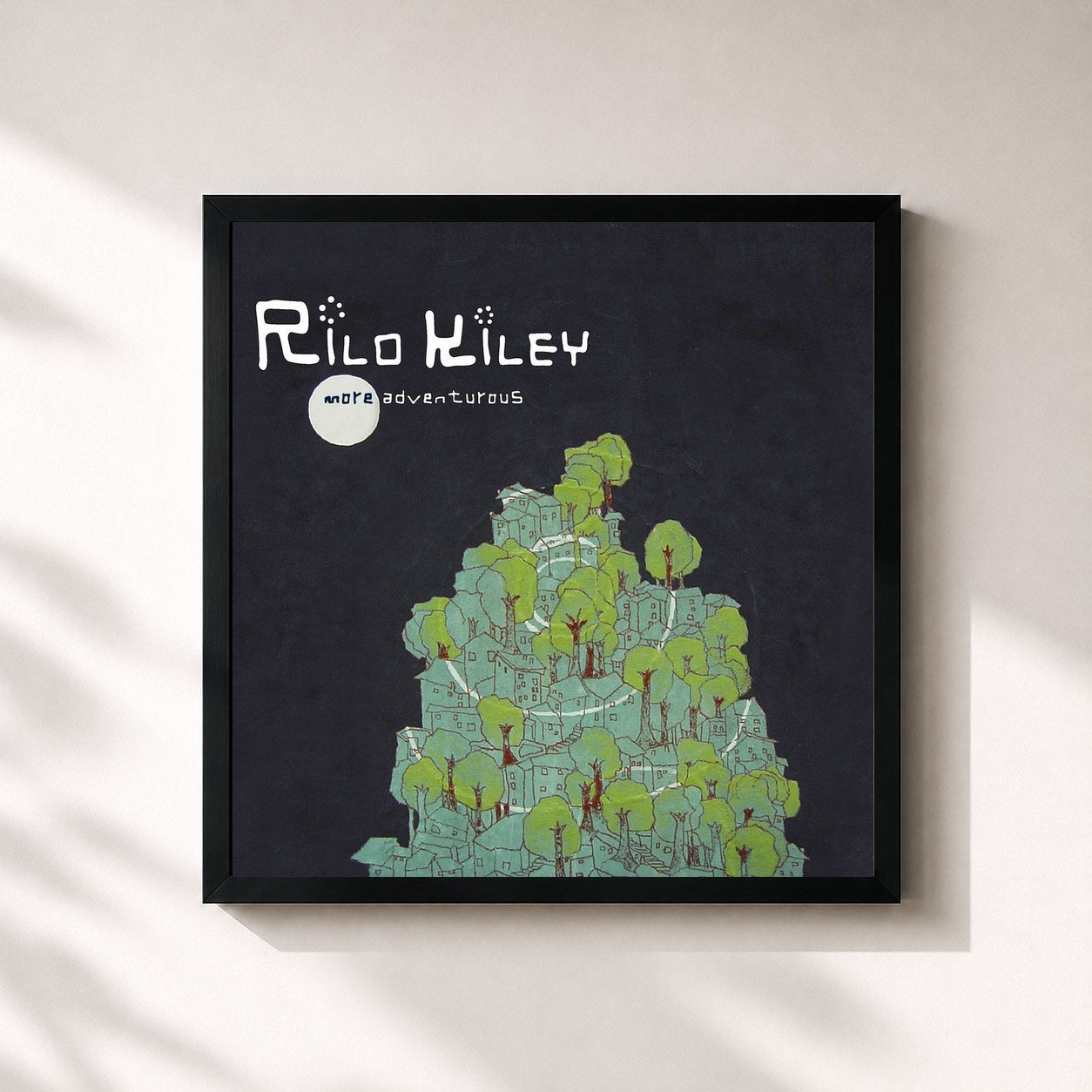 #noir Tableau carré de l'album More Adventurous (U.S. Release) de Rilo Kiley, cadre noir 32x32 cm