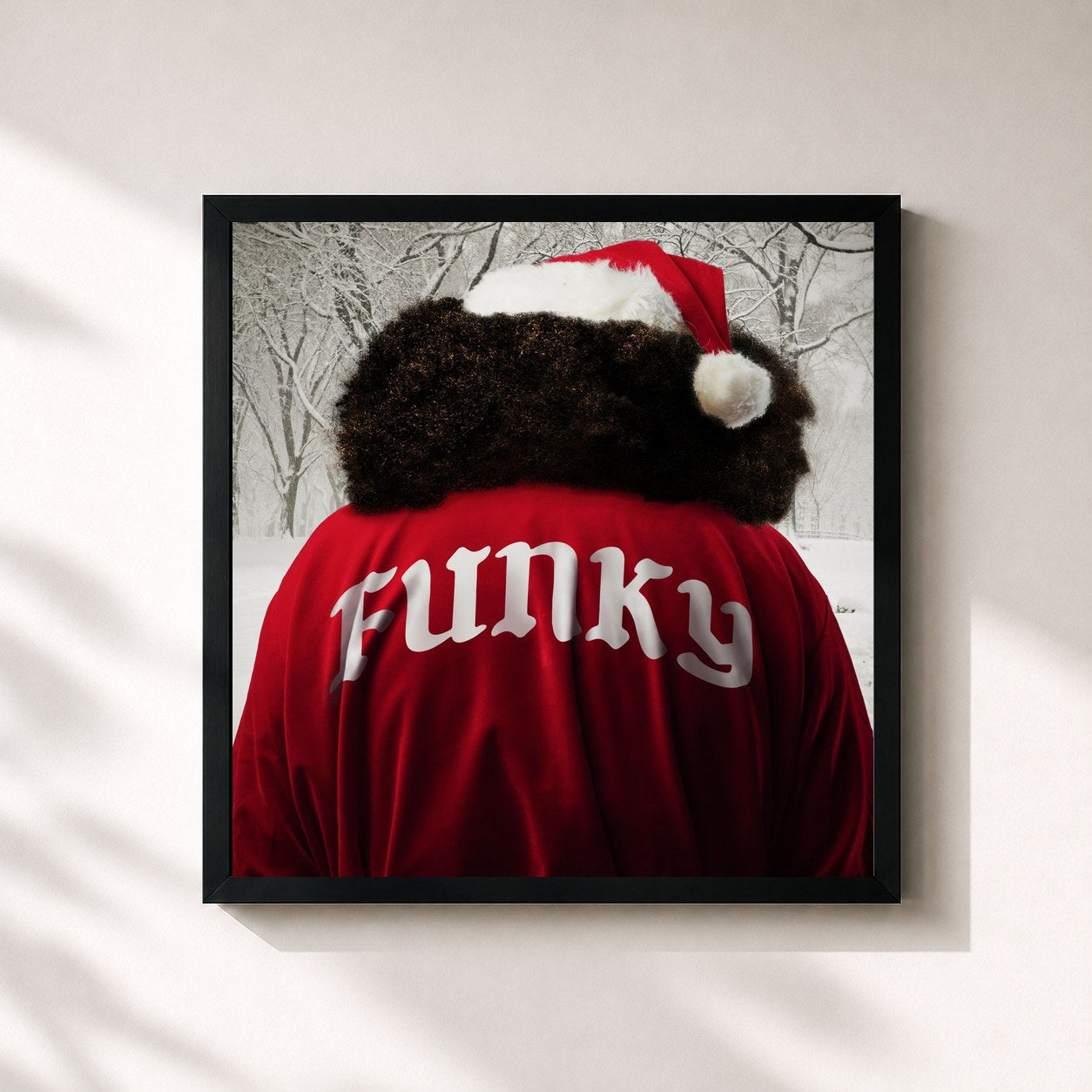 #noir Tableau carré de l'album Christmas Funk de Aloe Blacc, cadre noir 32x32 cm