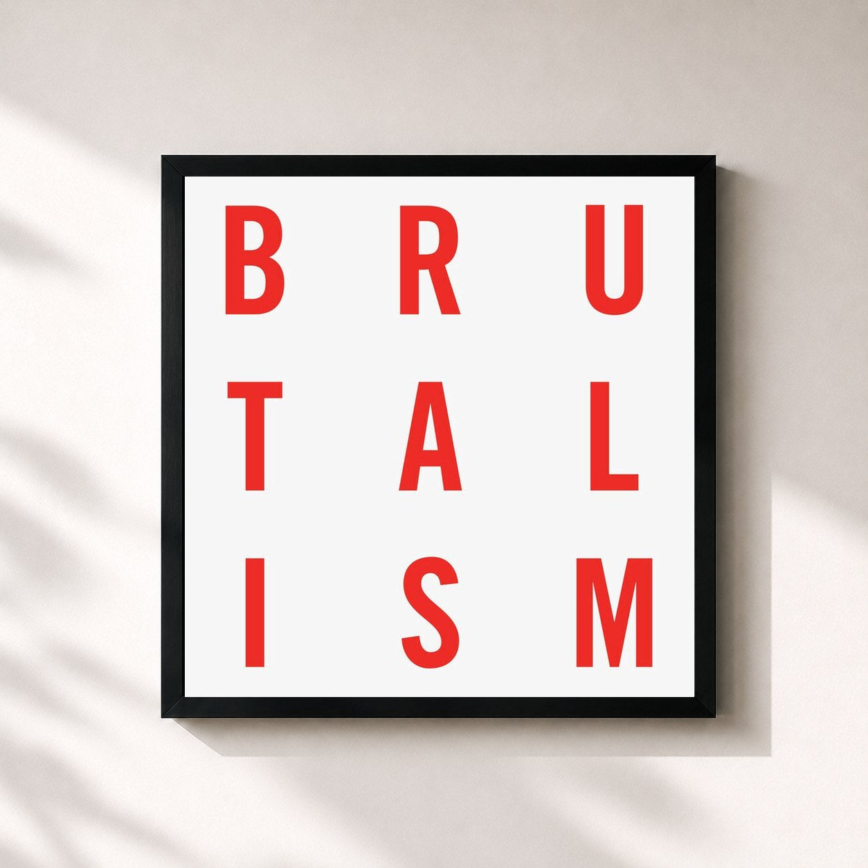 #noir Tableau carré de l'album Five Years of Brutalism de IDLES, cadre noir 32x32 cm