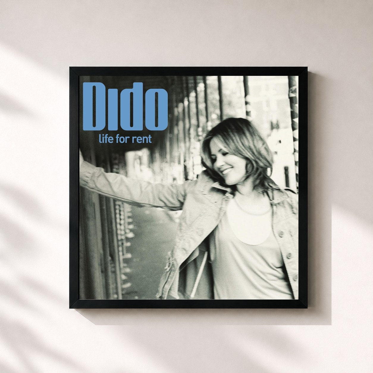 #noir Tableau carré de l'album Life For Rent de Dido, cadre noir 32x32 cm