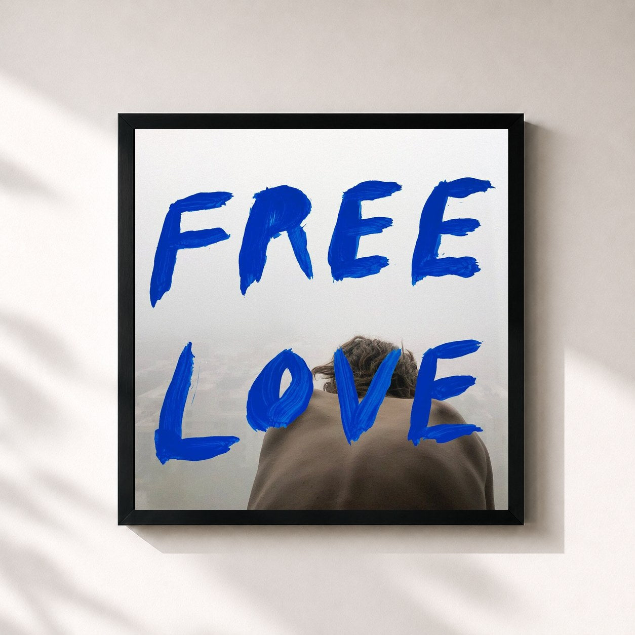 #noir Tableau carré de l'album Free Love de Sylvan Esso, cadre noir 32x32 cm